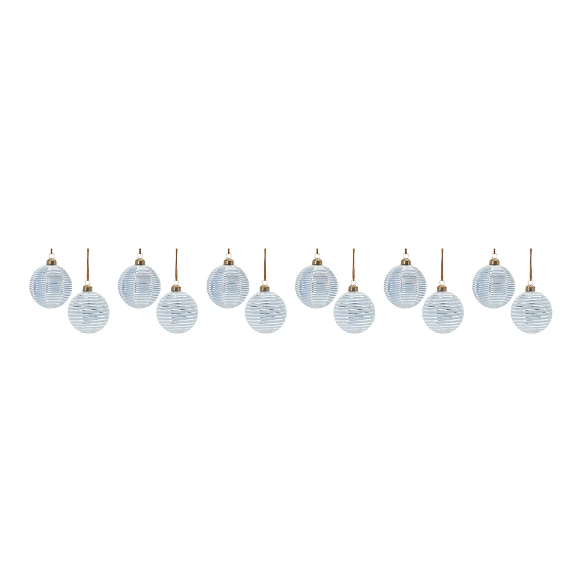 Ribbed Glass Christmas Ball Ornaments 3
