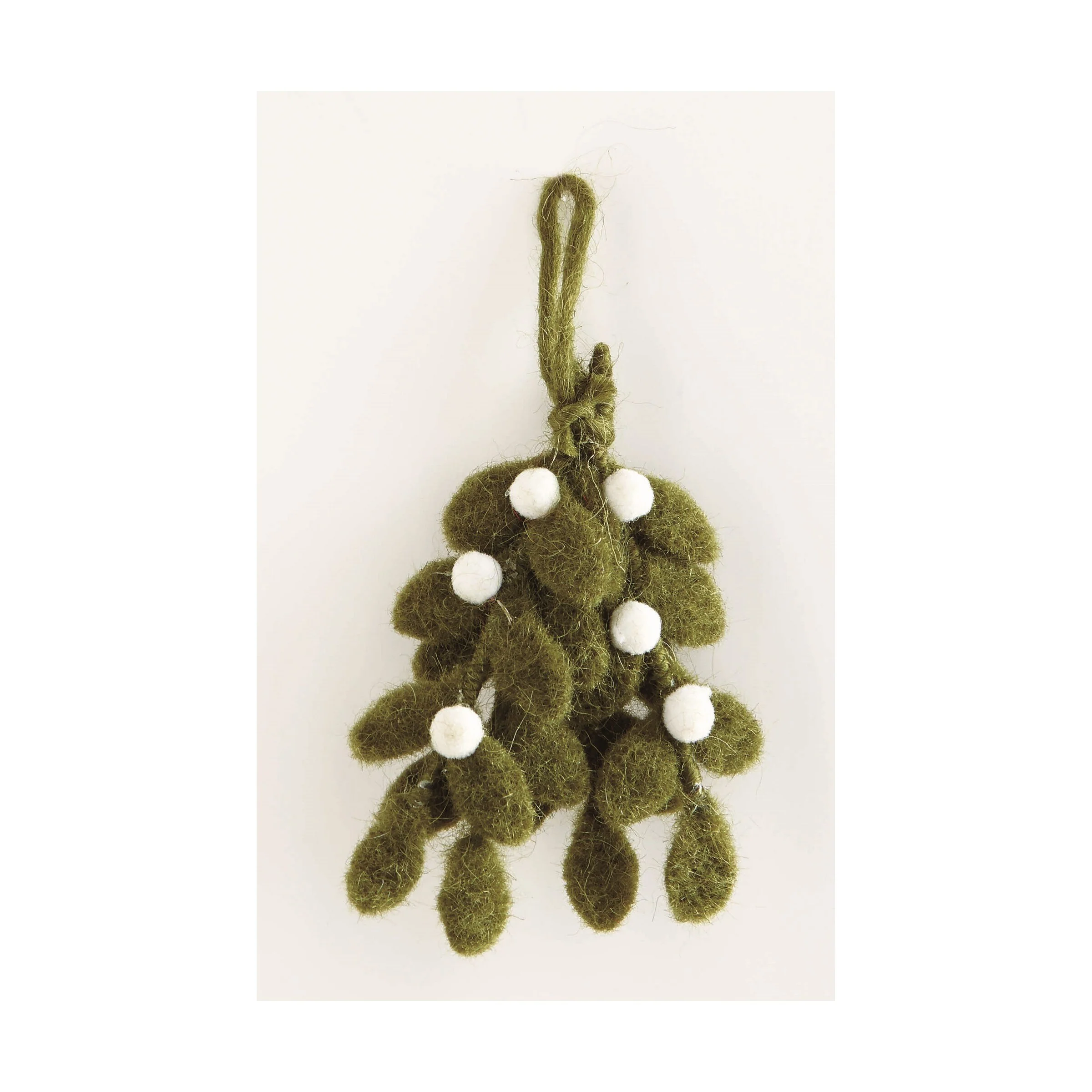 Green Mistletoe Felt Ornament, 4 inch
