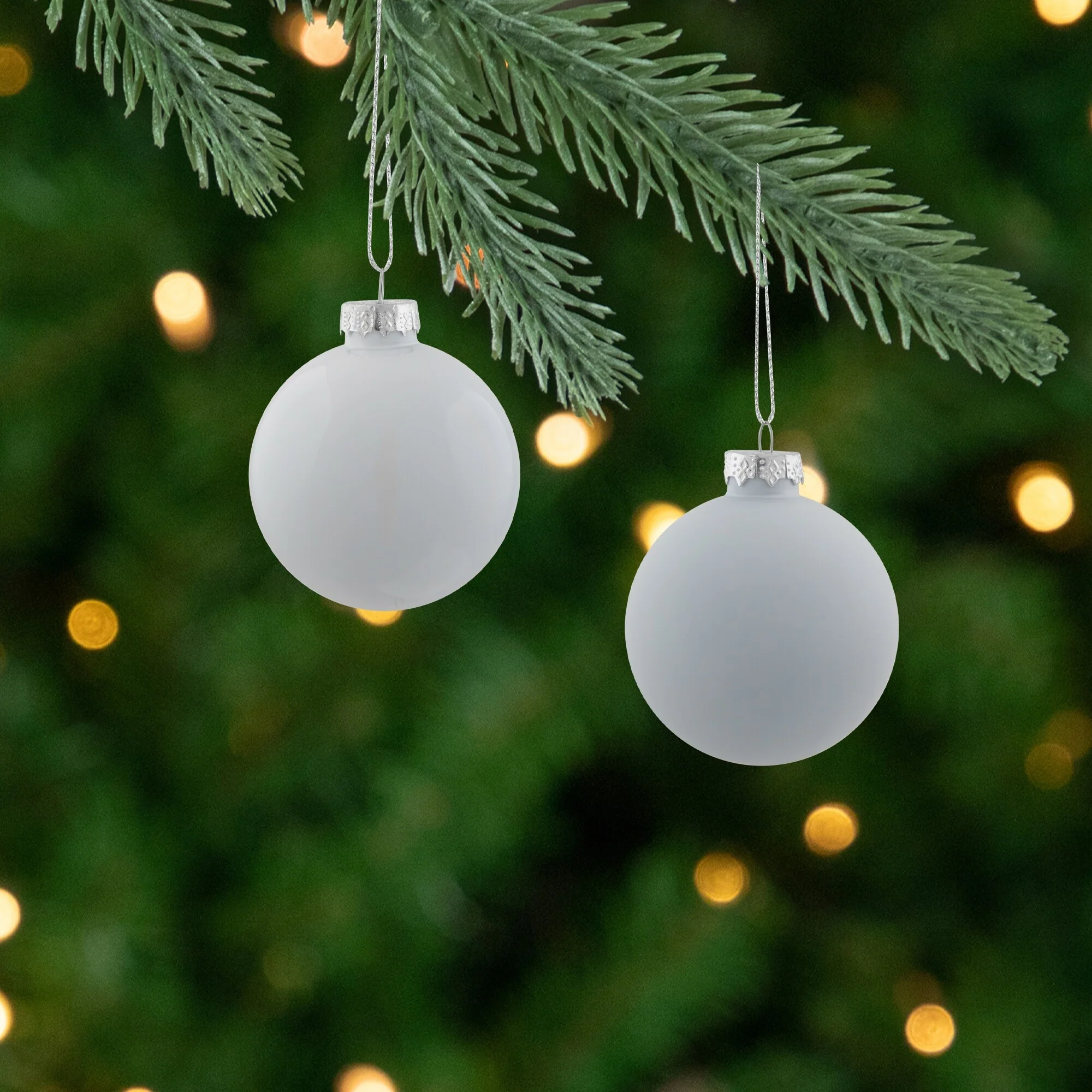 2-Finish Glass Ball Christmas Ornaments - 2.5