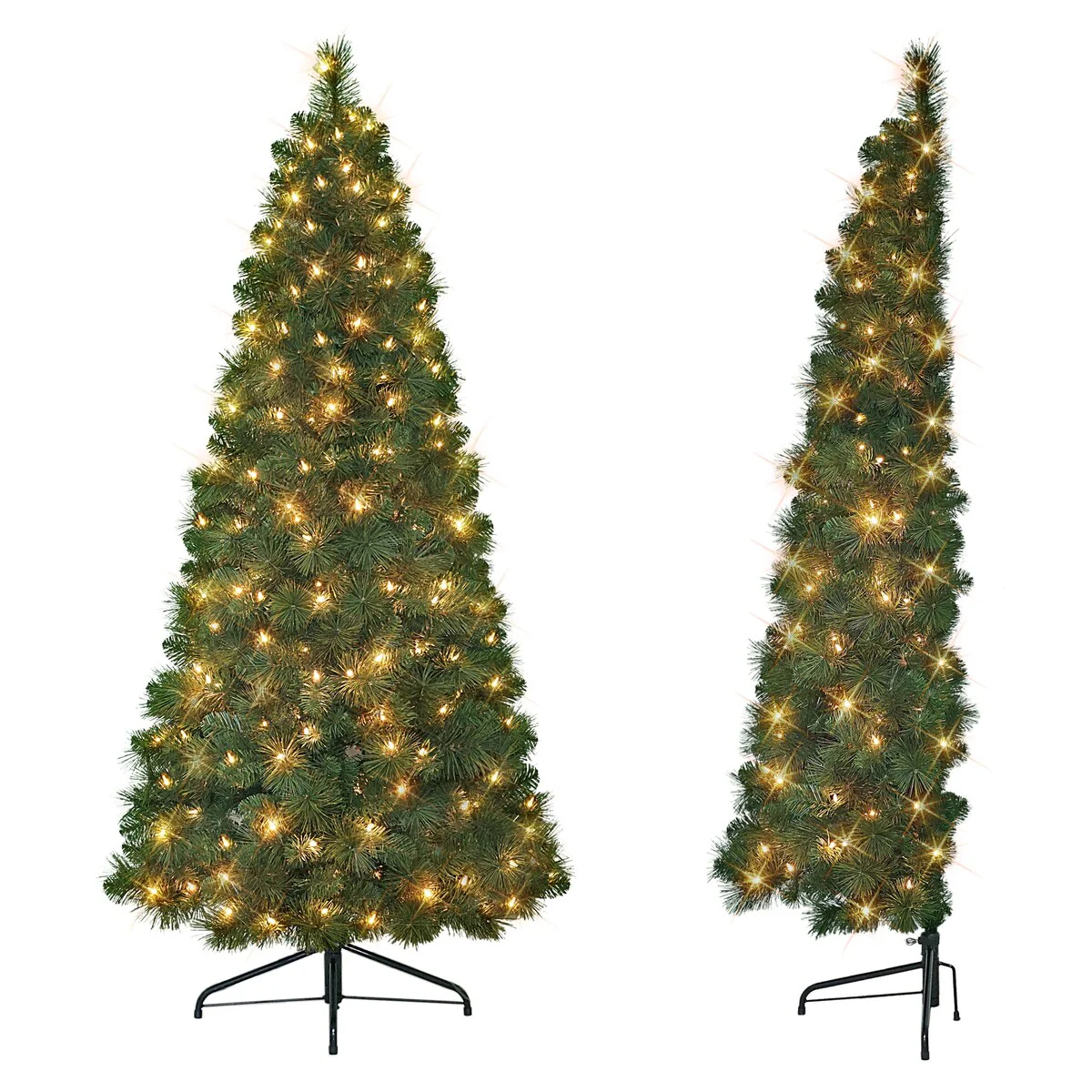 Puleo International 6.5 ft. Pre-lit Wall Half Tree