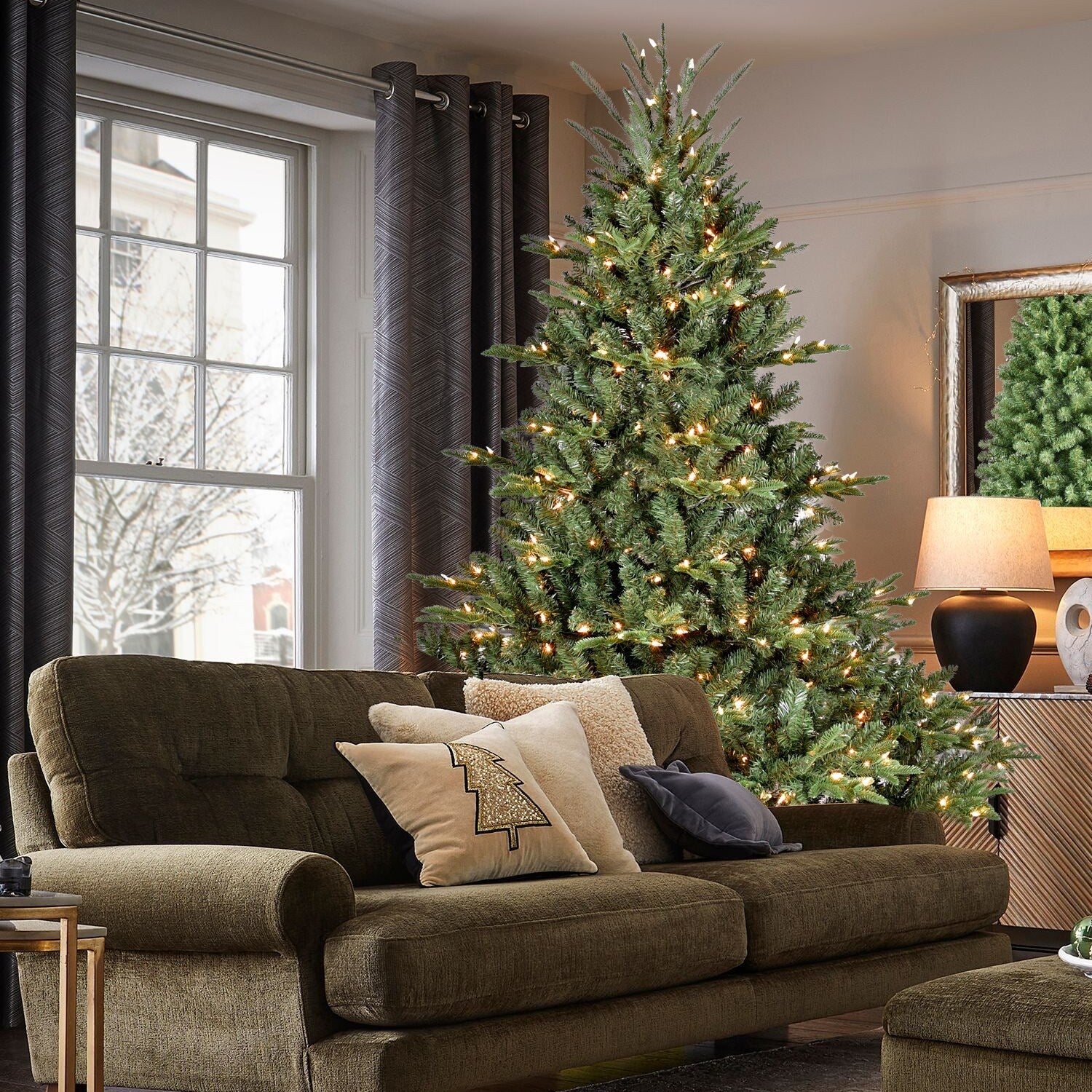 7.5FT Artificial Christmas Tree, Premium PE PVC, Easy Assembly, Folding Storage