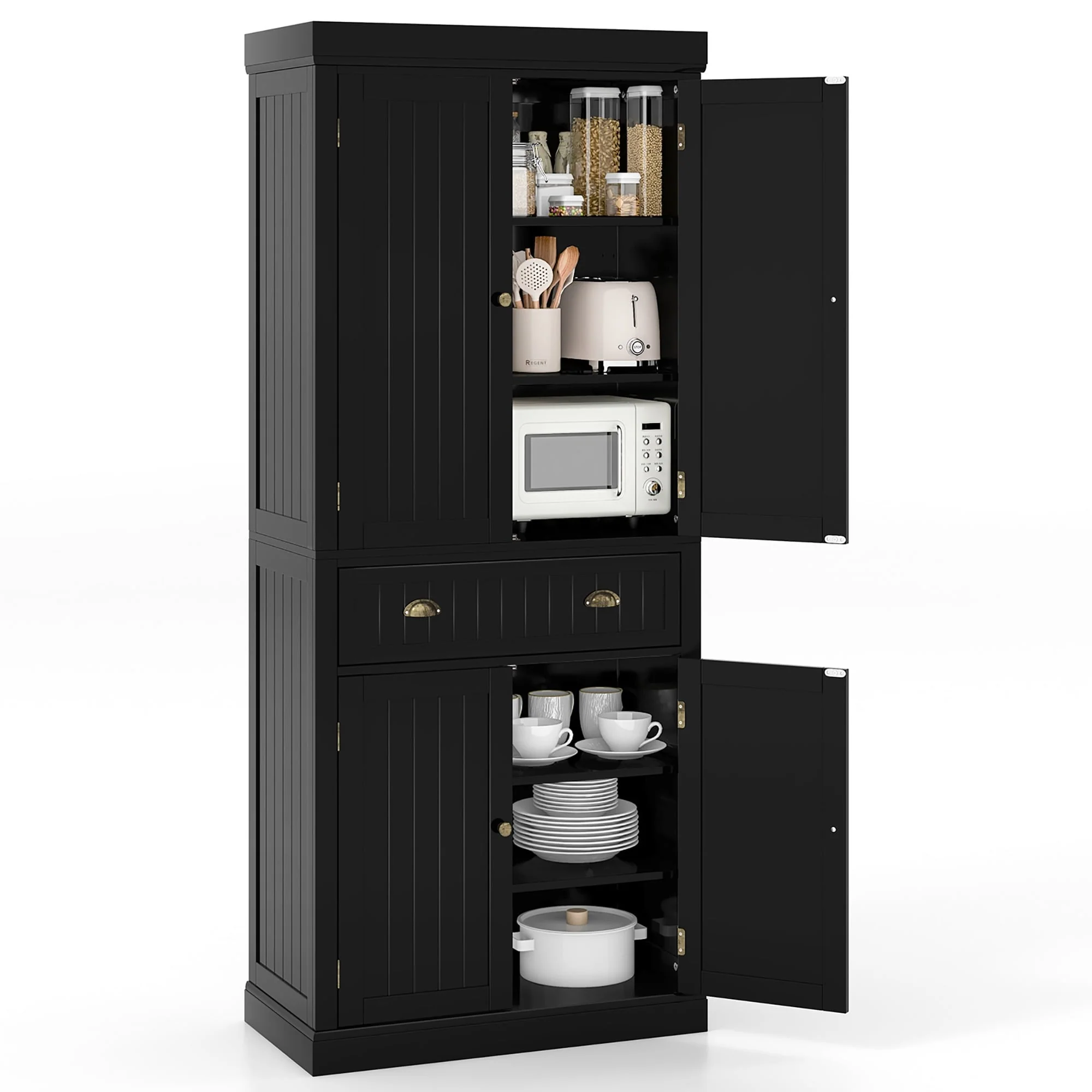 Gymax 72'' Kitchen Pantry Storage Cabinet Tall Freestanding Cupboard - See Details