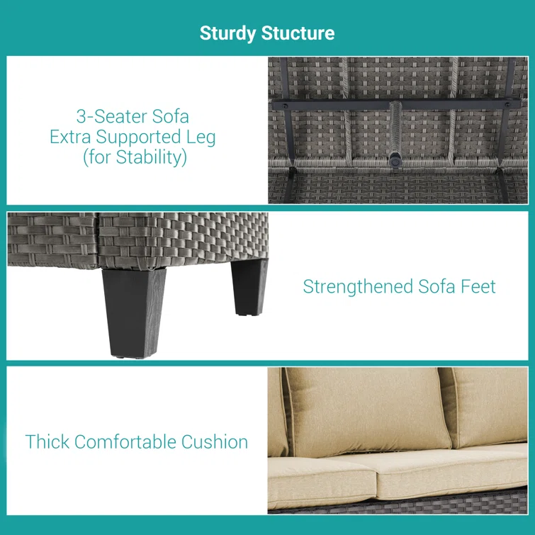 Adey 5 - Person Outdoor Seating Group with Cushions
