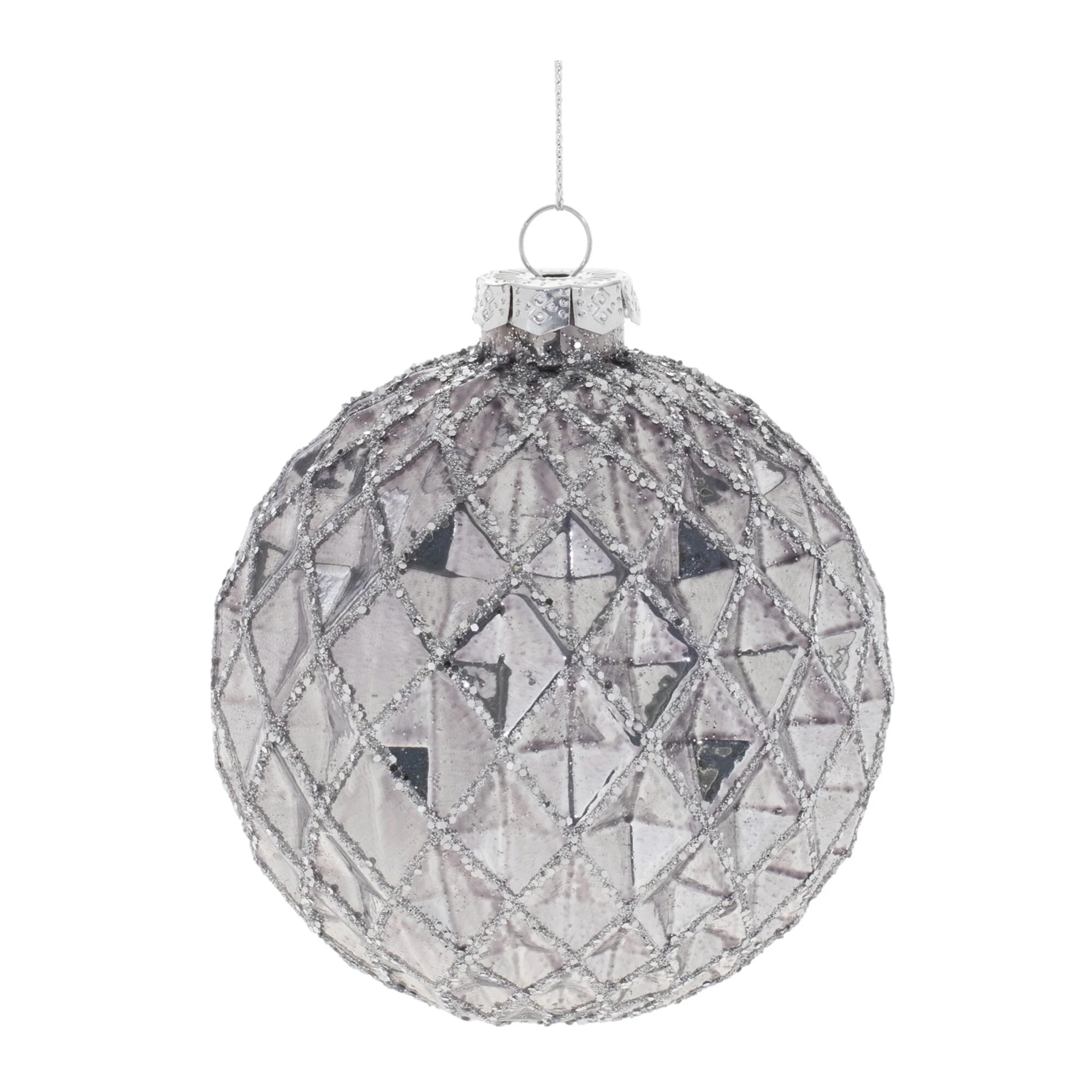Glittered Finish Glass Christmas Ball Ornaments - 4
