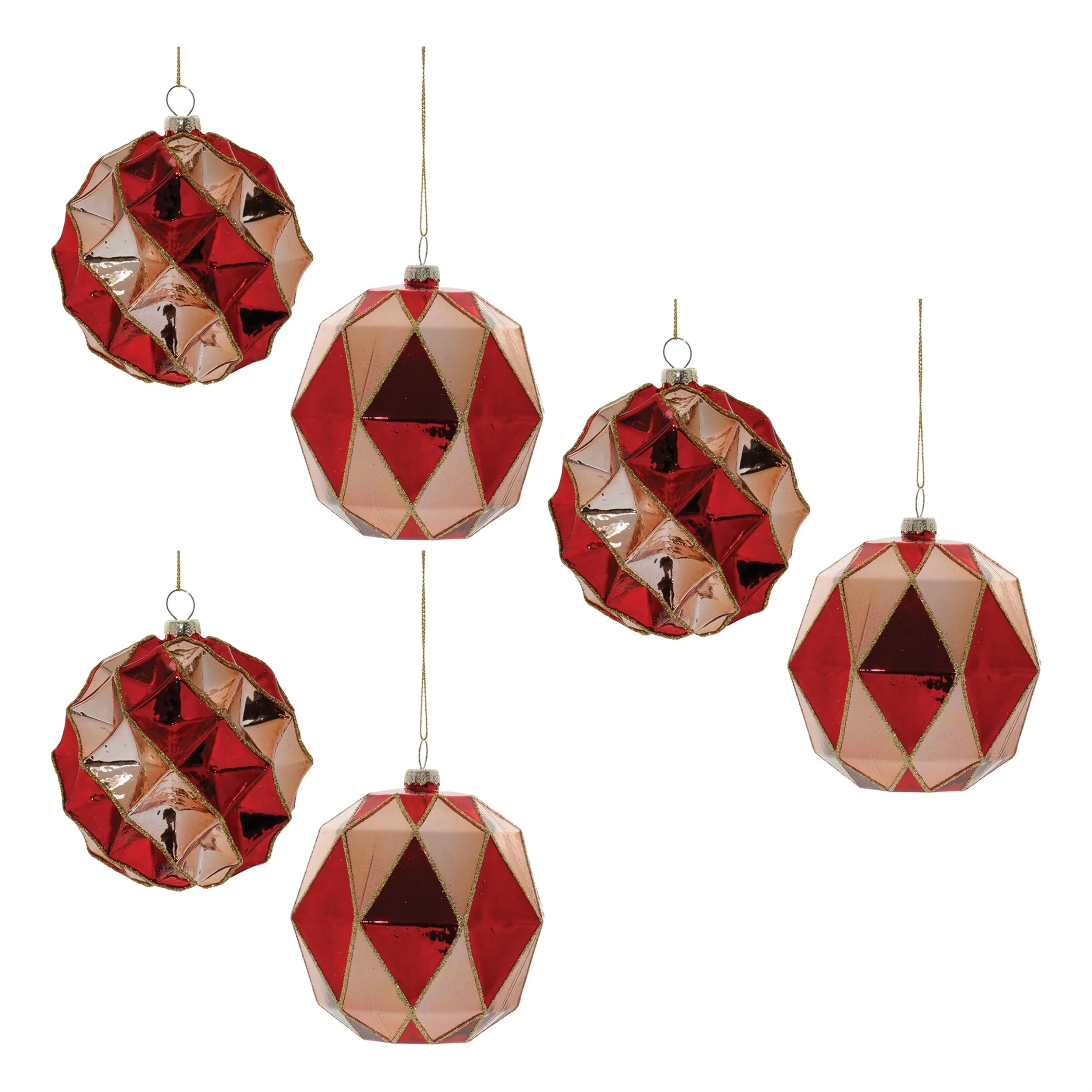 Set of 6 Glass Ball Ornaments for Holiday Home Decor - 3.5
