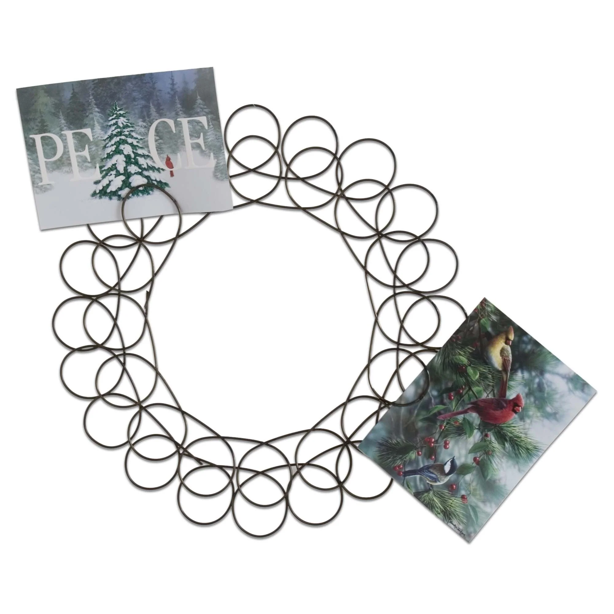 Spiral Wreath Decorative Greetingcard Holder - Black