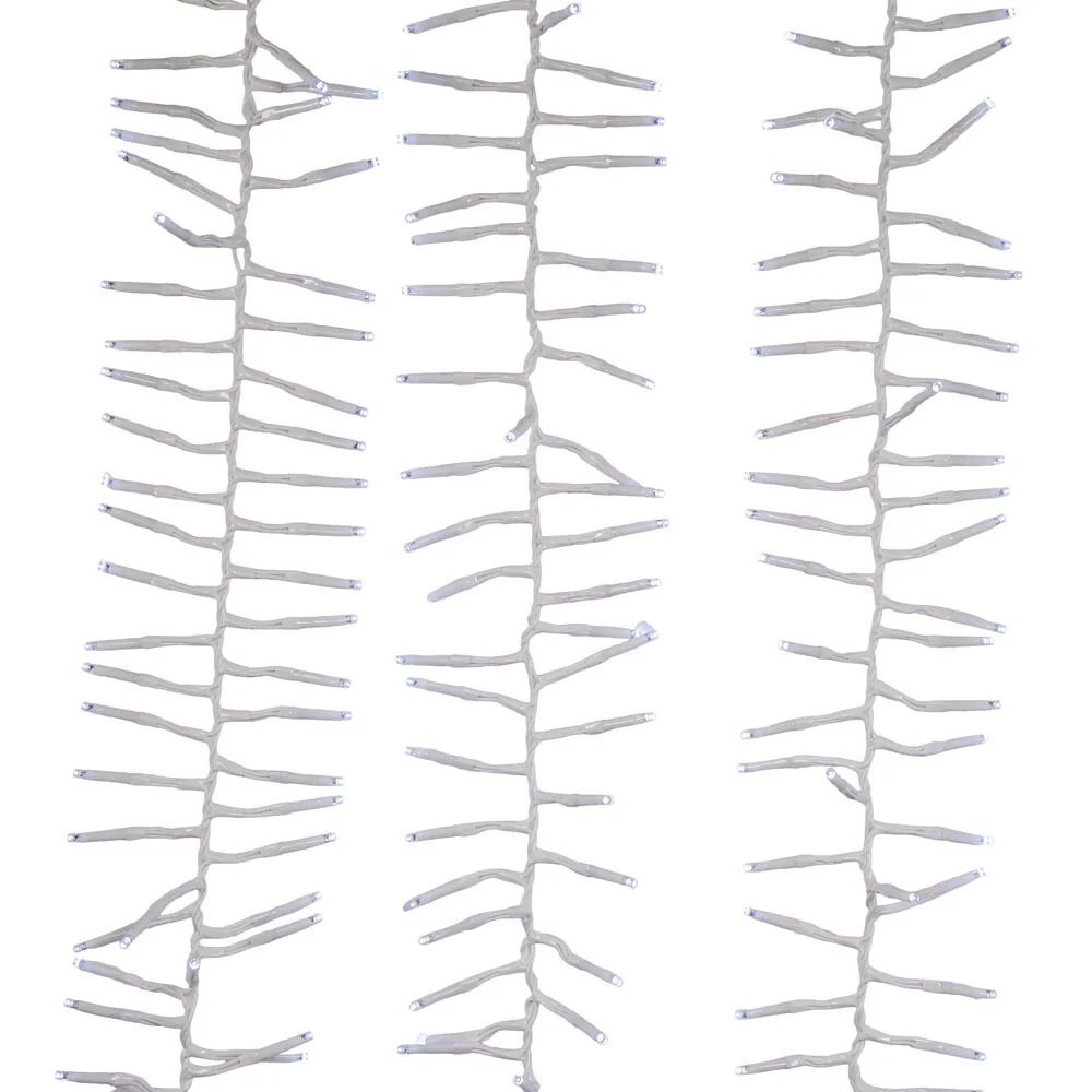 Kurt Adler 1000-Light 32.8-Foot Cool White LED White Wire Cluster Garland