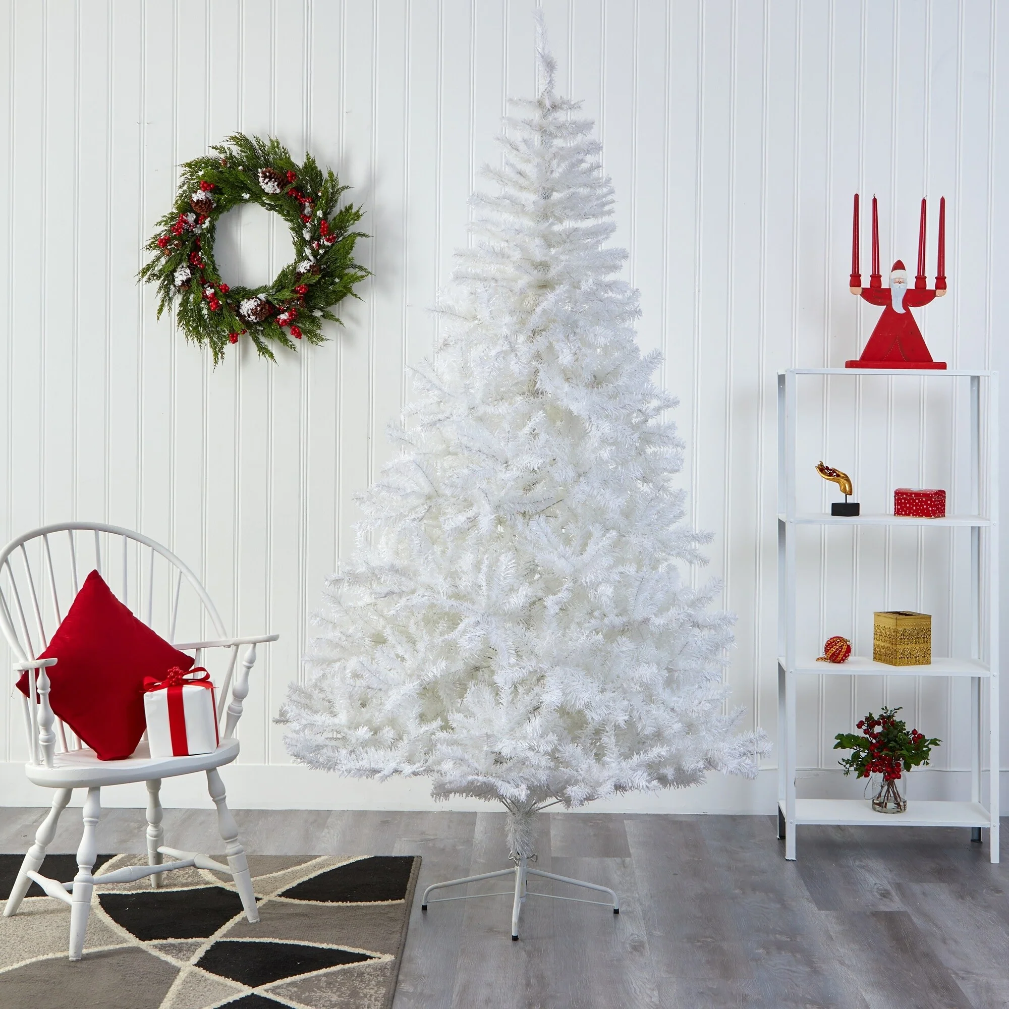 8' White Pine Artificial Christmas Tree, Unlit - 8 Foot
