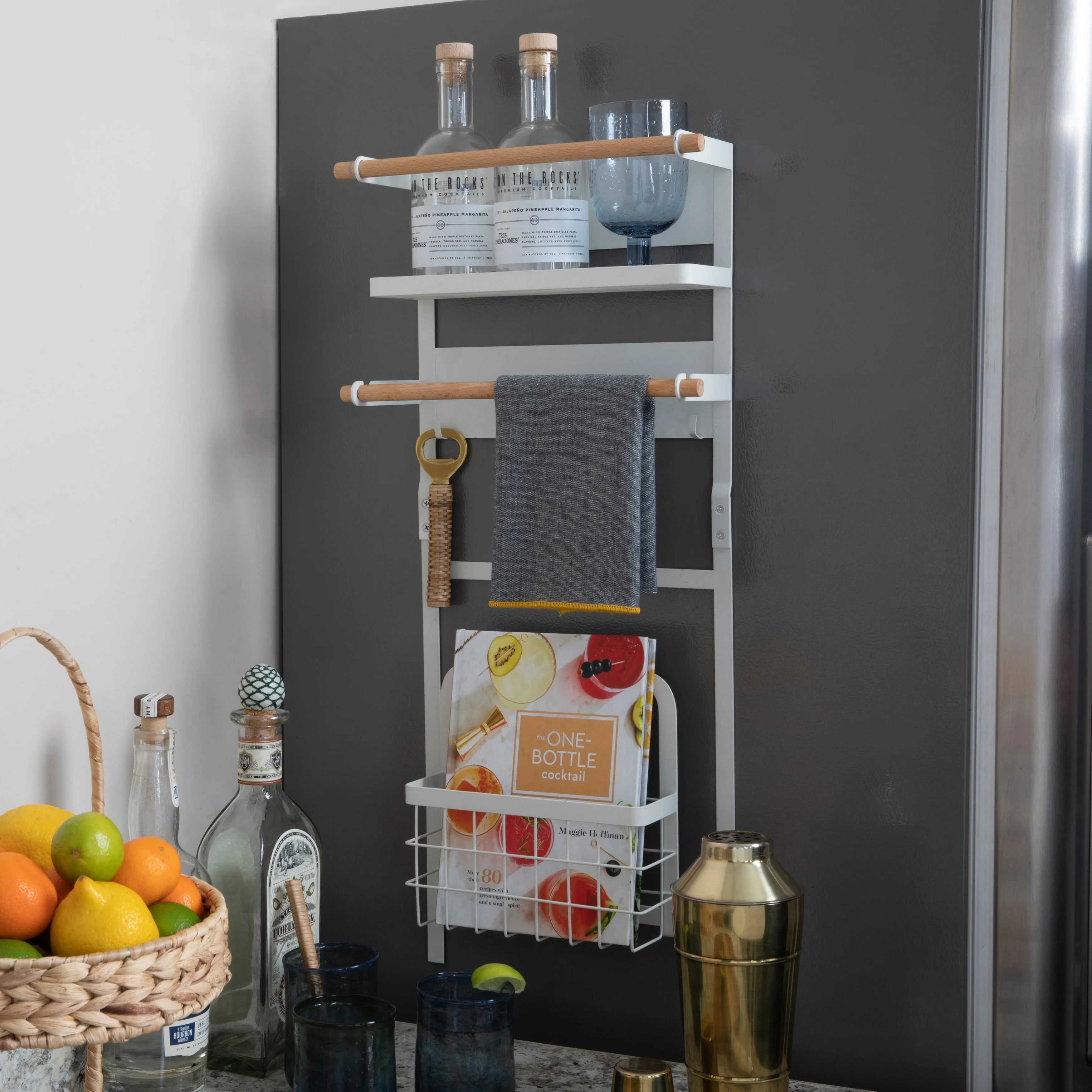 Household Essentials Metal Magnetic Organizer Rack