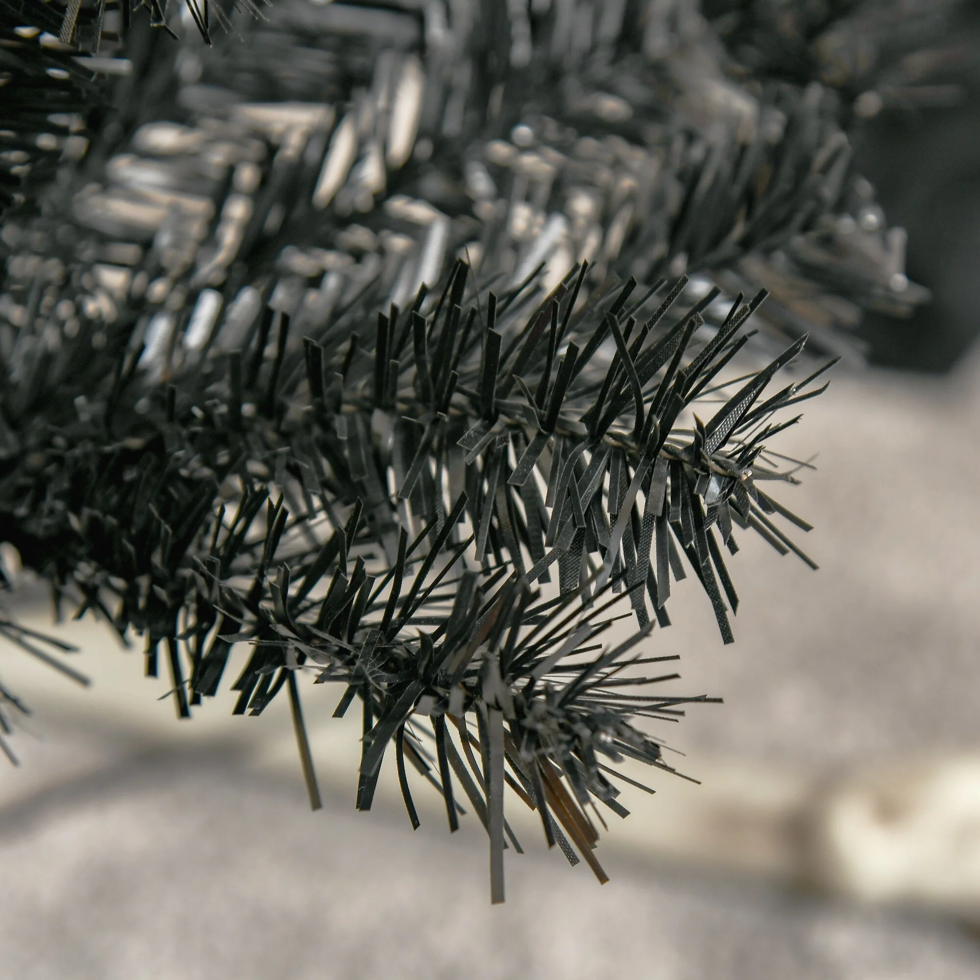 6' Unlit Artificial Pencil Christmas Tree, Slim Black Douglas Fir with 618 Tips for Halloween Decor