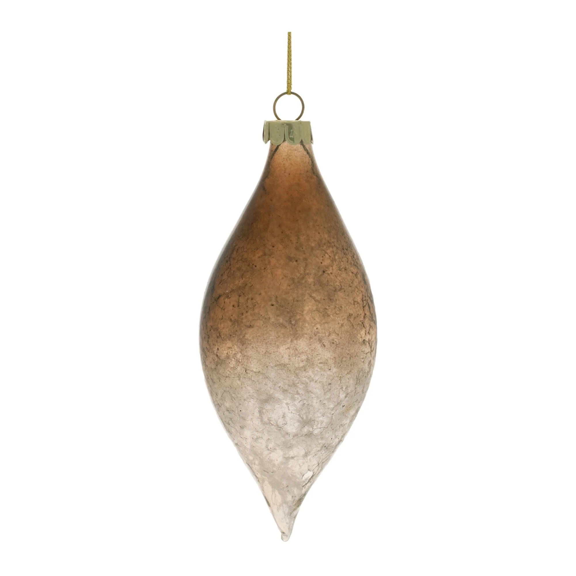 Ombre Crackled Glass Drop and Ball Christmas Ornaments - 6