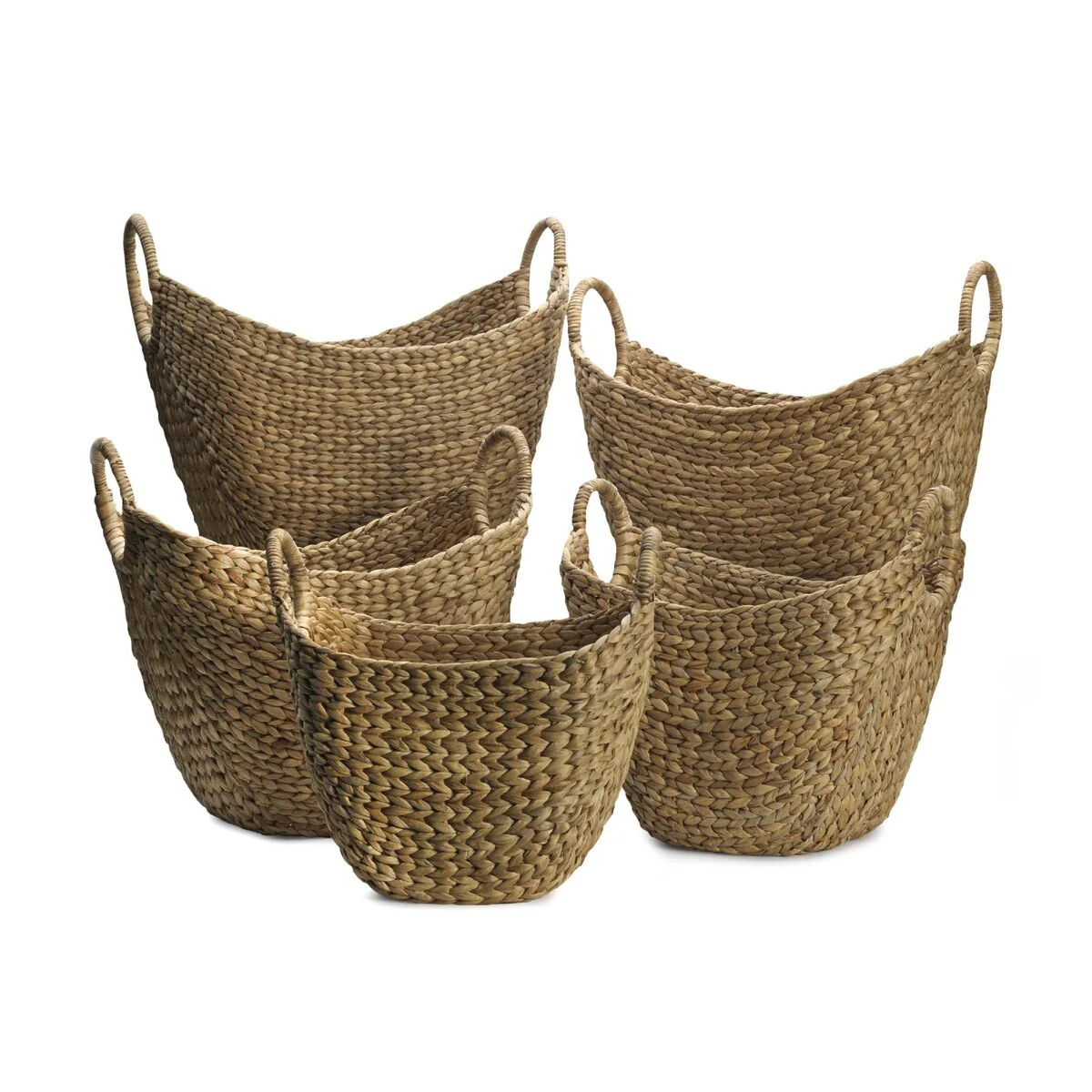 Elements Set of 5 Natural Tapered Water Hyacinth Baskets - 20.5