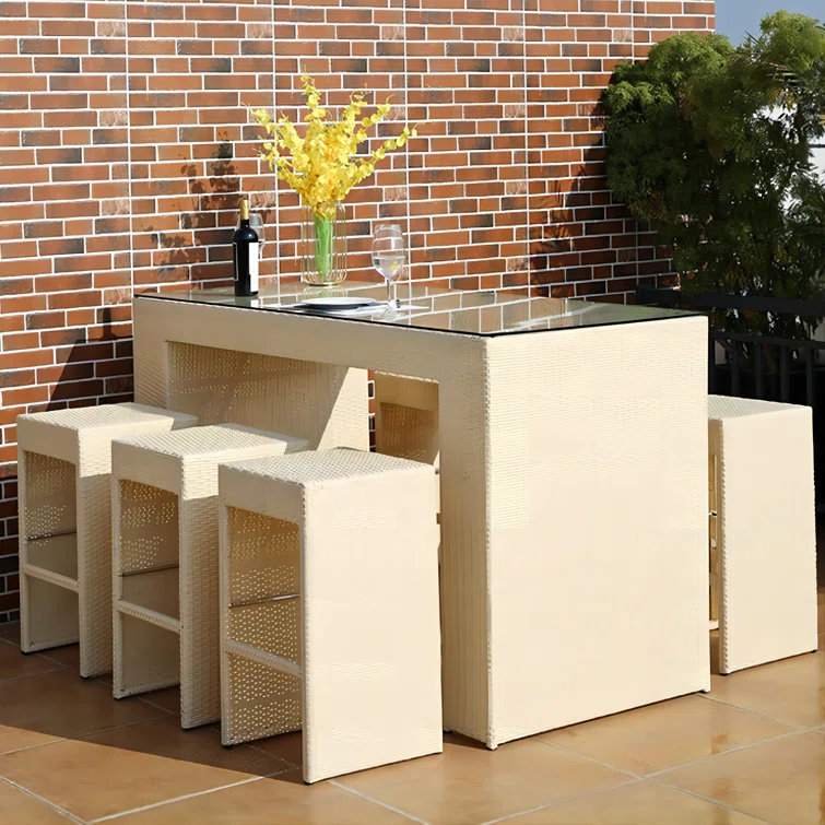 Reyah 6 - Person Rectangle Outdoor Dining Set with Cushions