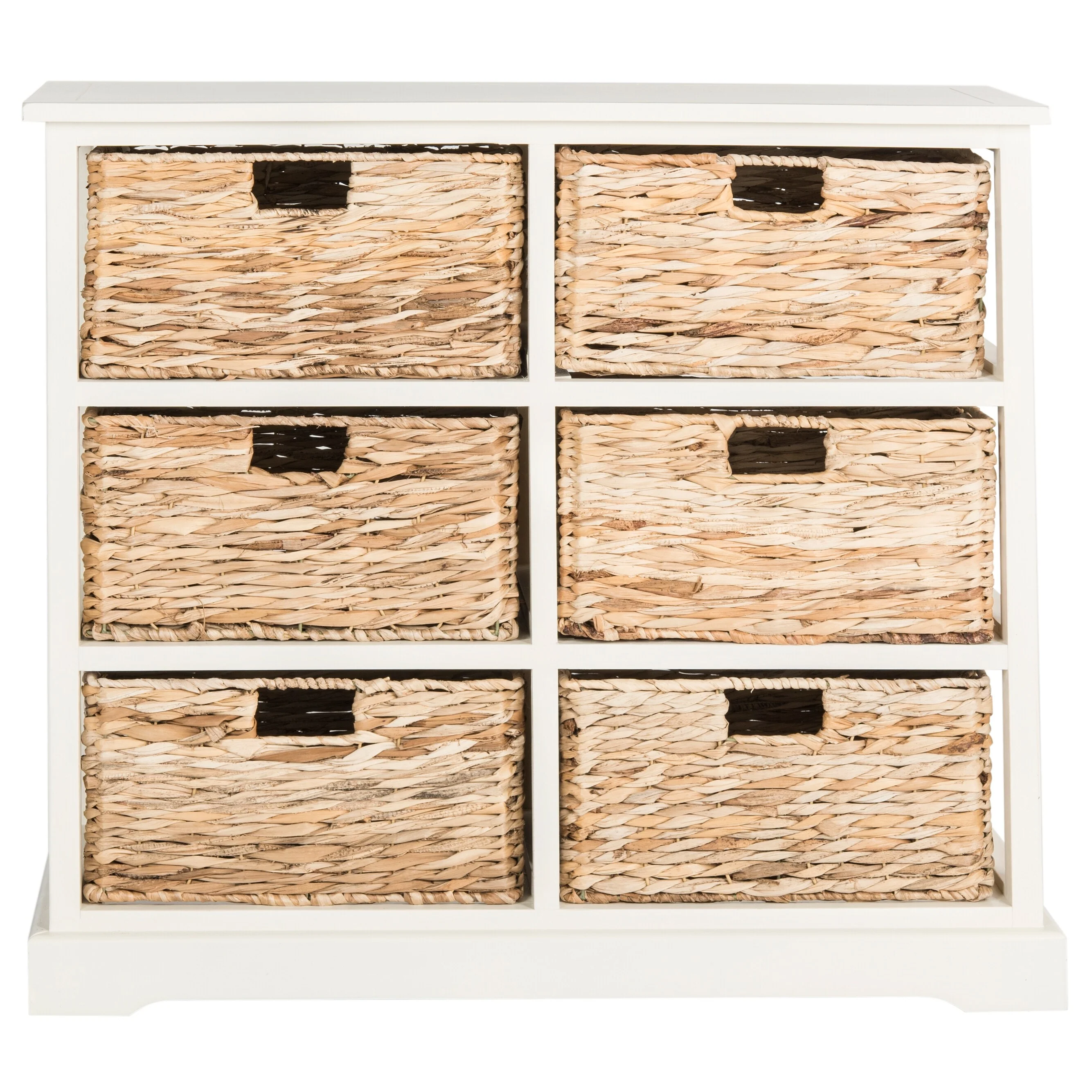 SAFAVIEH Fidelia Distressed Black 6-Drawer Wicker Basket Storage Chest - 32.1