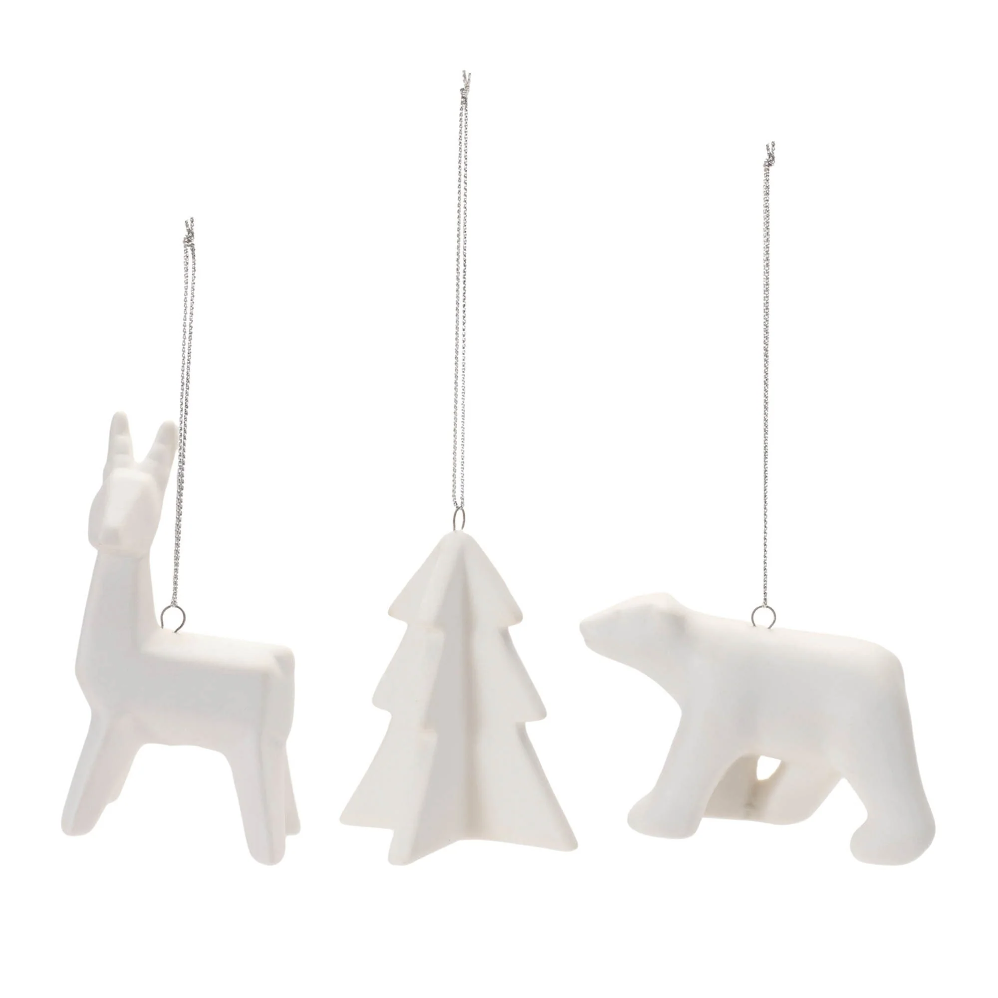 Ceramic Animal Christmas Ornaments - 3.5