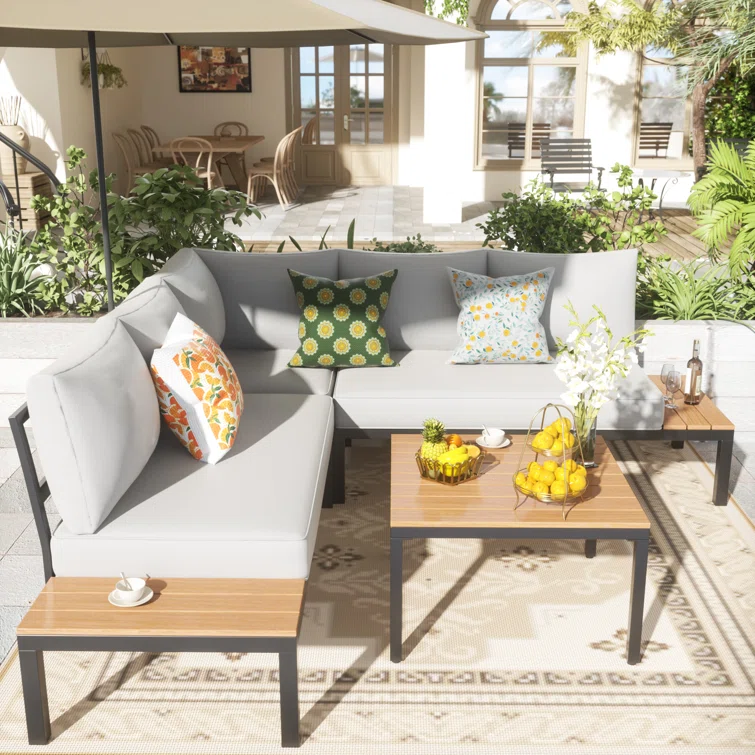 Lovene 5 - Person Outdoor Seating Group with Cushions