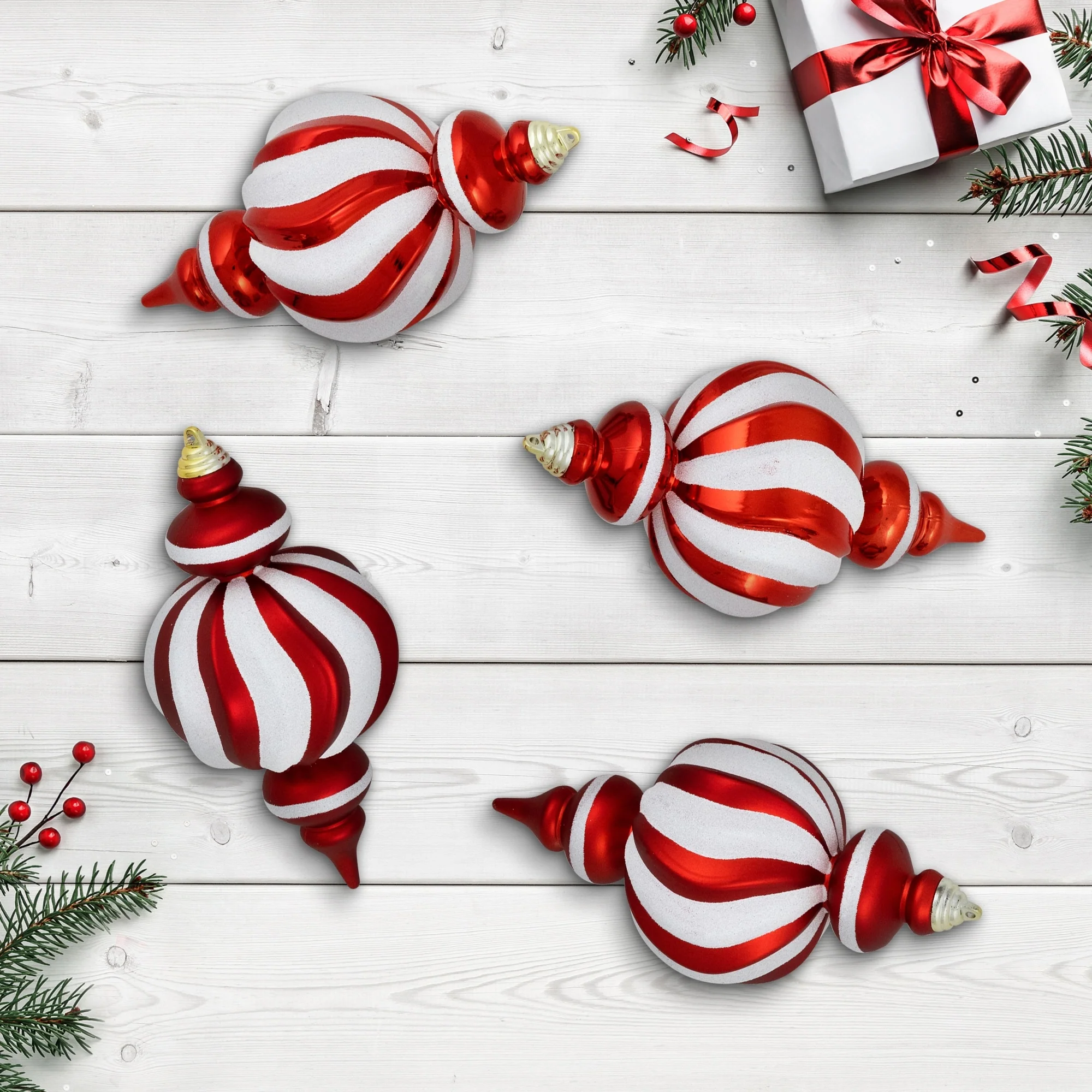 Shatterproof Commercial Size Finial Christmas Ornaments - 10