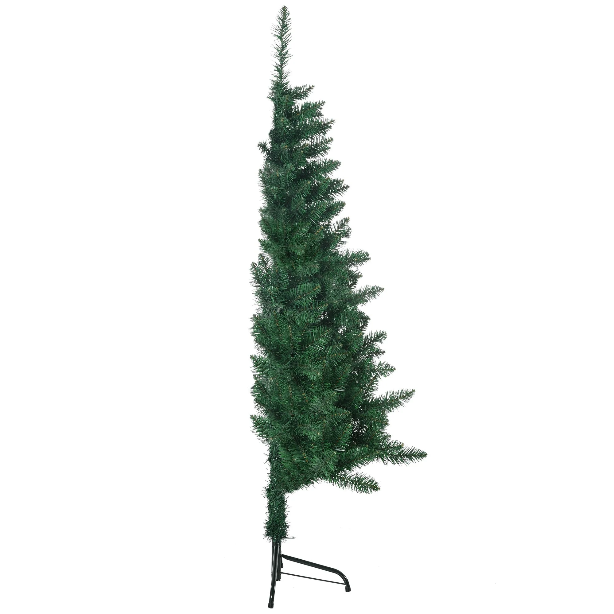 5ft Half Artificial Christmas Tree - Slim Design with 229 Tips for Space Optimization, Auto Open Feature Included