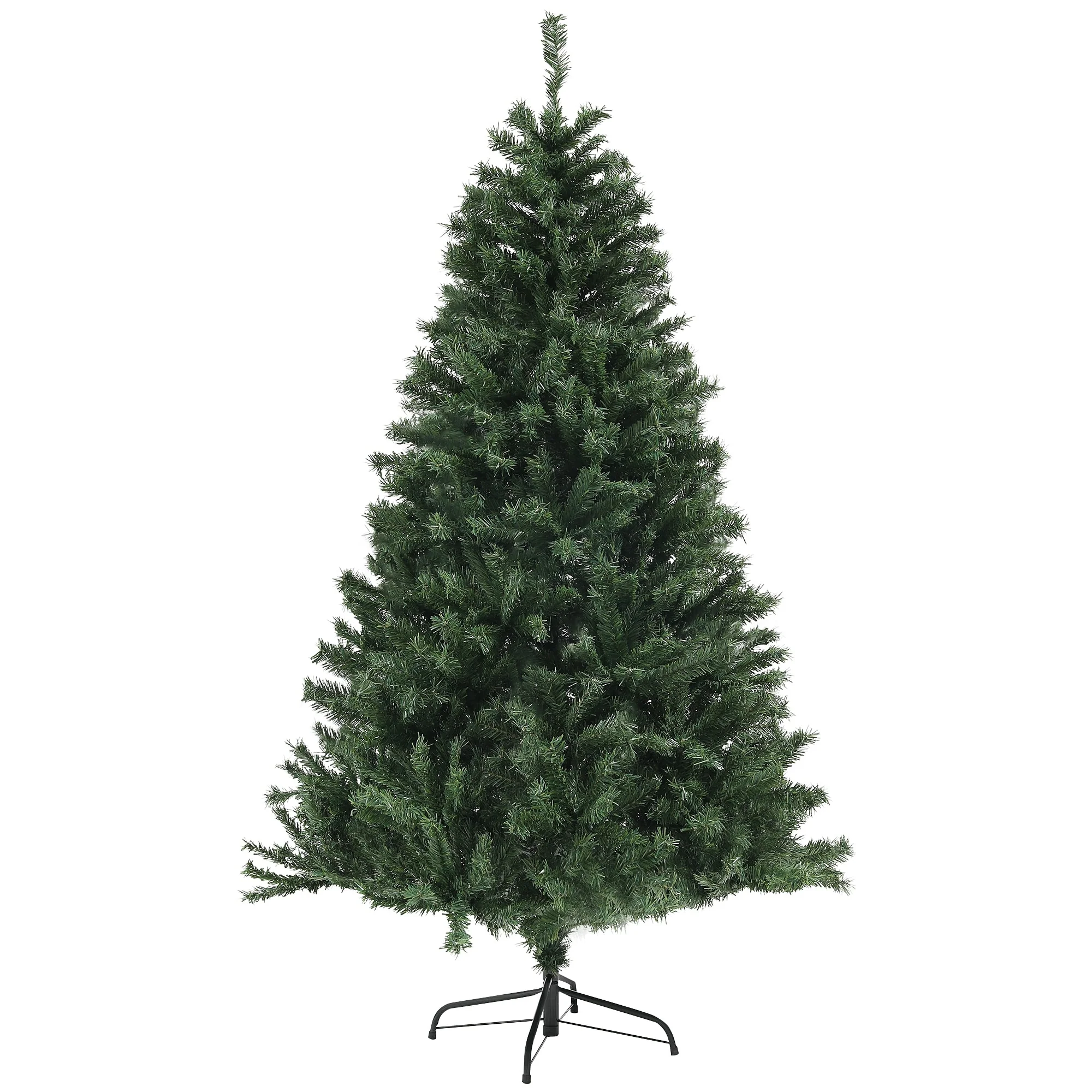 6ft Auto-Open Artificial Christmas Tree, Realistic Unlit Holiday Décor with 1000 Branch Tips & Steel Base