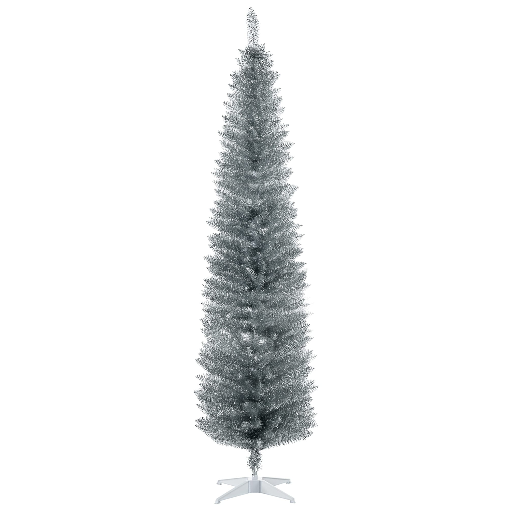 6ft/7ft Space-Saving Pencil Christmas Tree with Realistic Branches