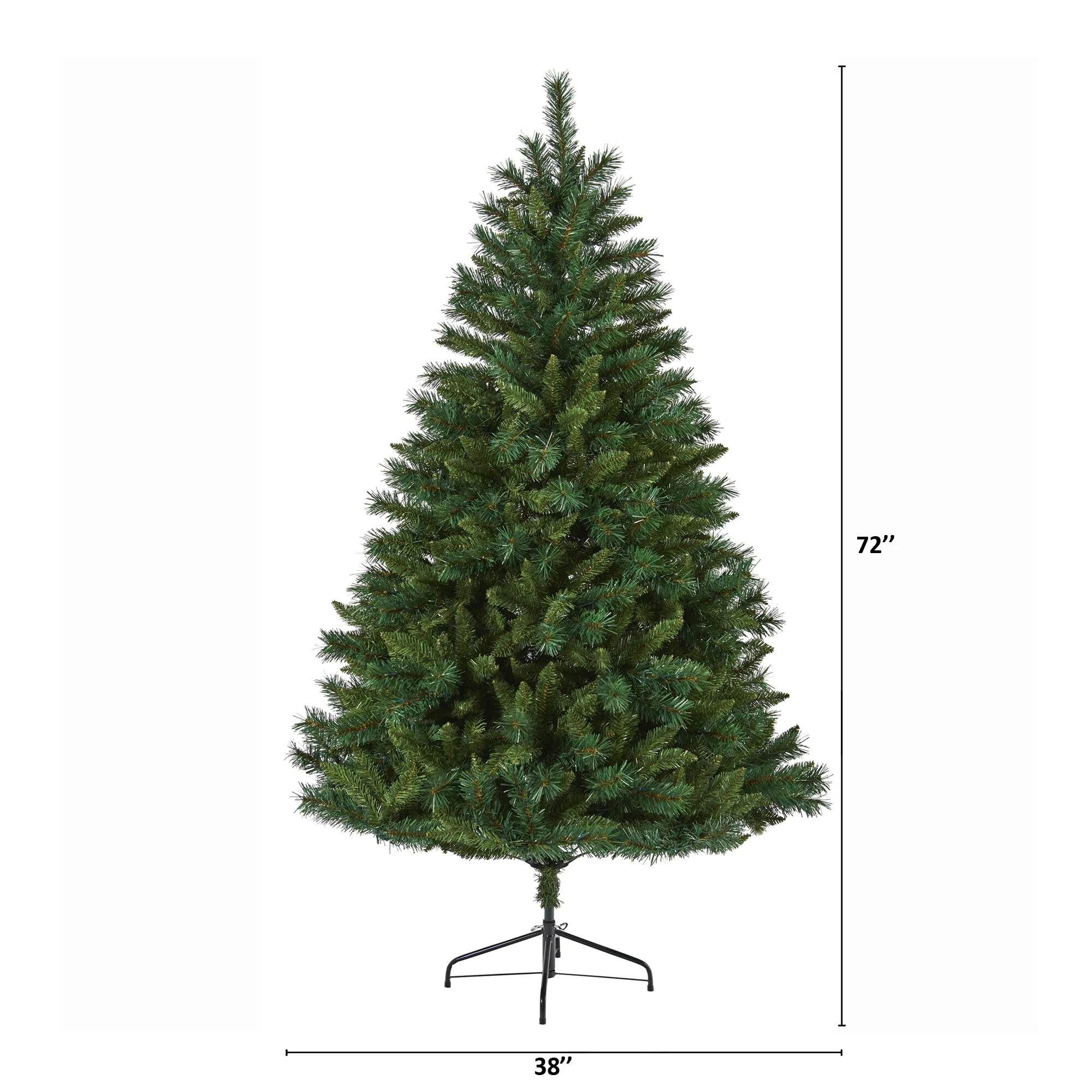 6' Pre-Lit Rocky Mountain Mixed Pine Artificial Christmas Tree, Warm Clear LED Lights - 6 Foot