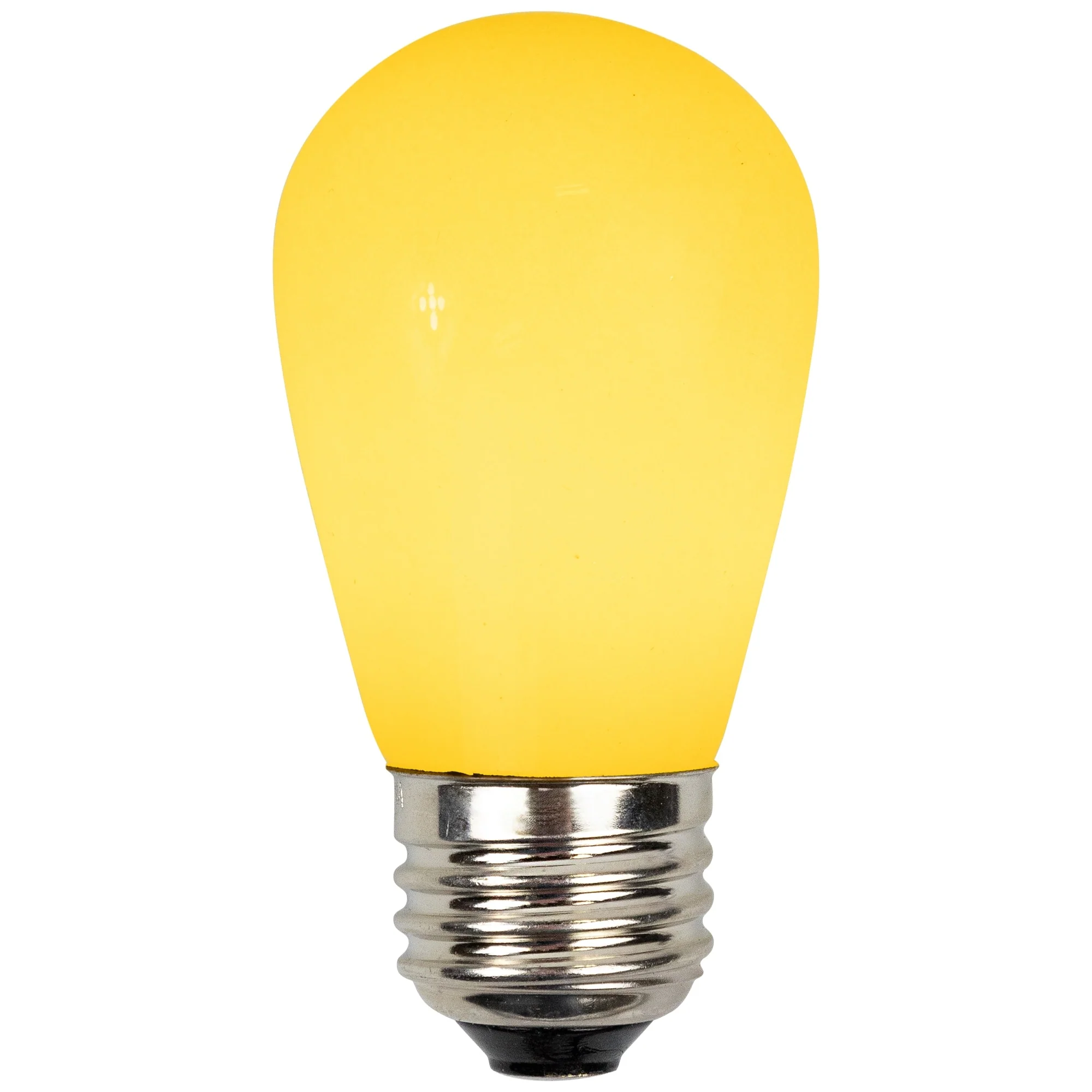 25 Opaque Yellow LED S14 Christmas Replacement Light Bulbs 1.3 Watts