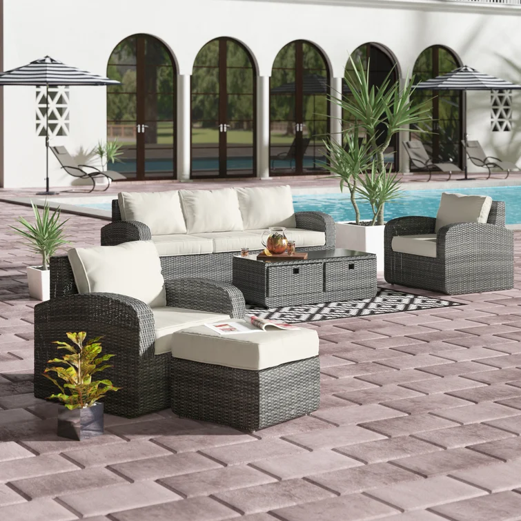 Morten 5 - Person Outdoor Seating Group with Cushions