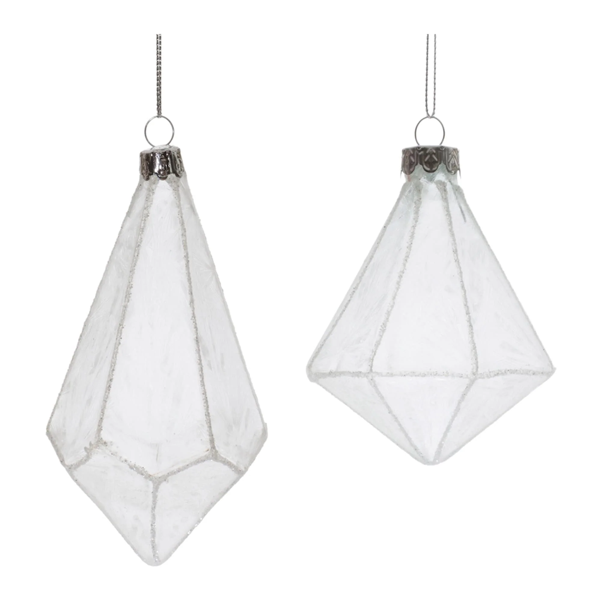 Ribbed Glass Christmas Drop Ornaments - 5.75