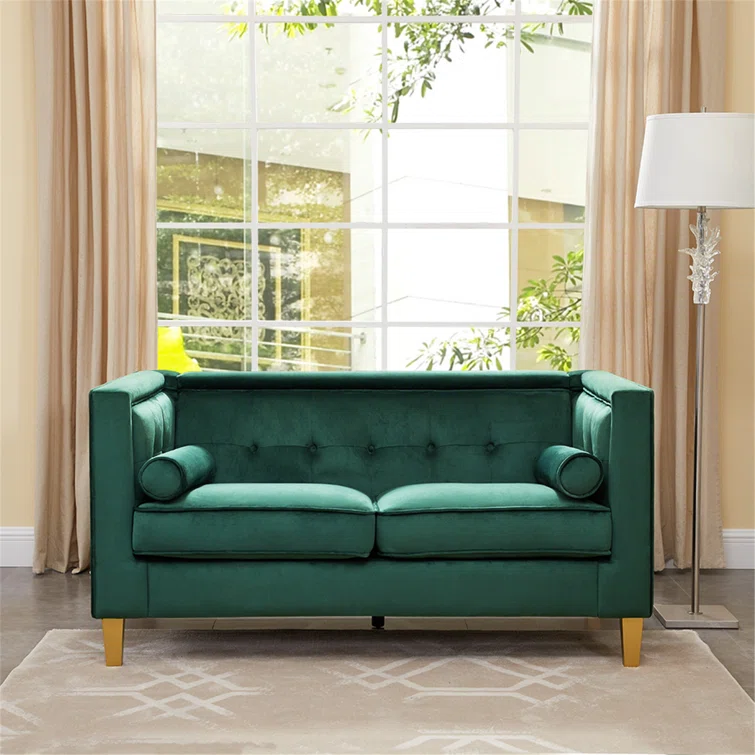 Engelbrecht Loveseat for Living Room, Mid Century Sofa couch, Tufted Cushion, Solid Wooden Legs Loveseat