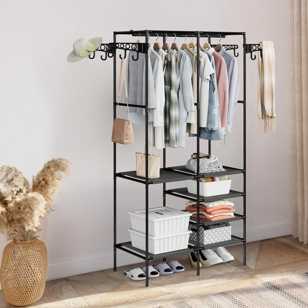 Heavy Duty Clothes Rack with Hanging Rods - A