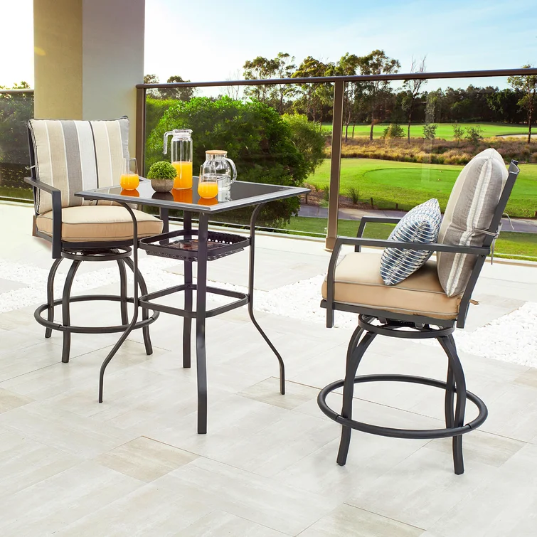 Zaina Square 2 - Person Bistro Dining Set with Cushions