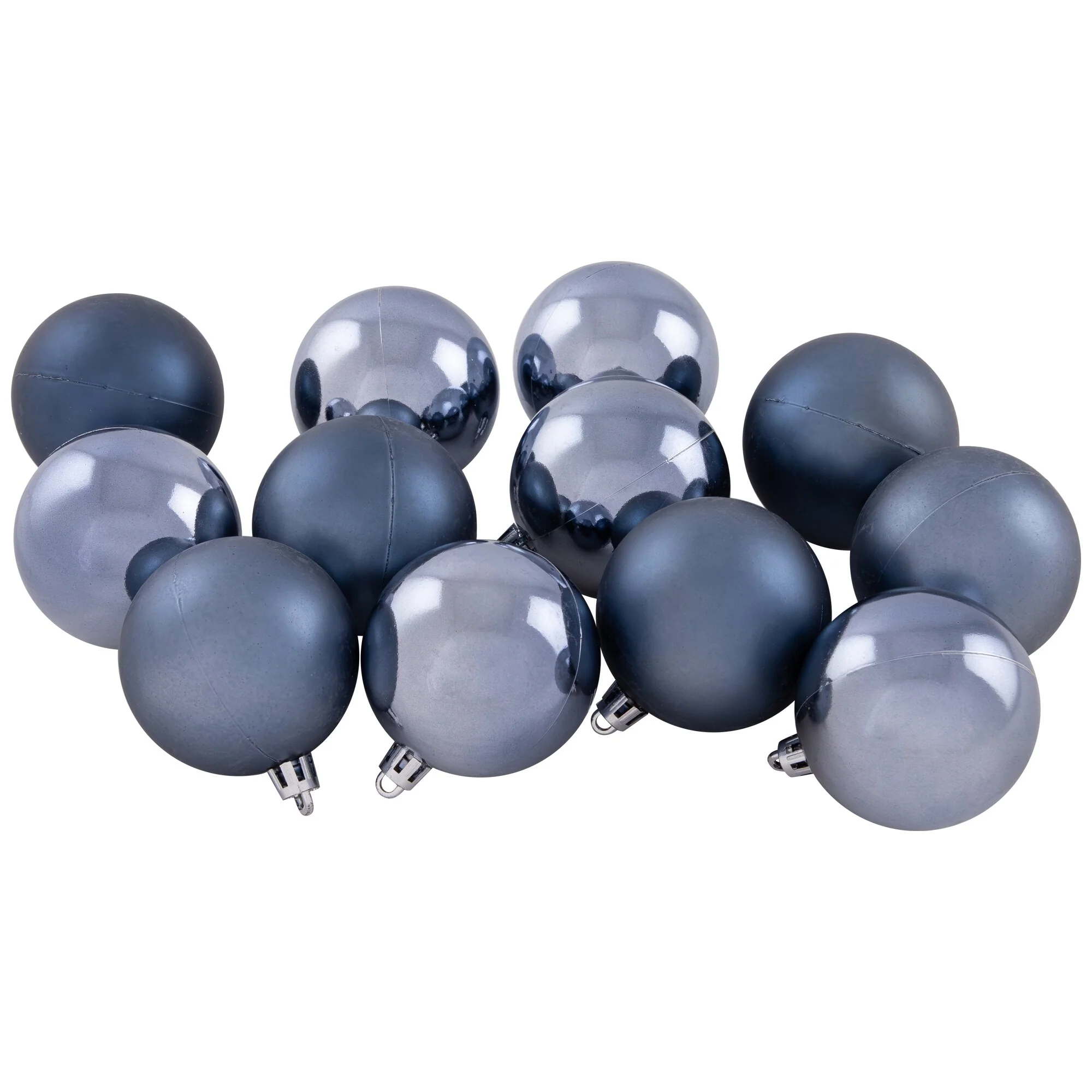 60ct Denim Blue Shatterproof 4-Finish Christmas Ball Ornaments 2.5