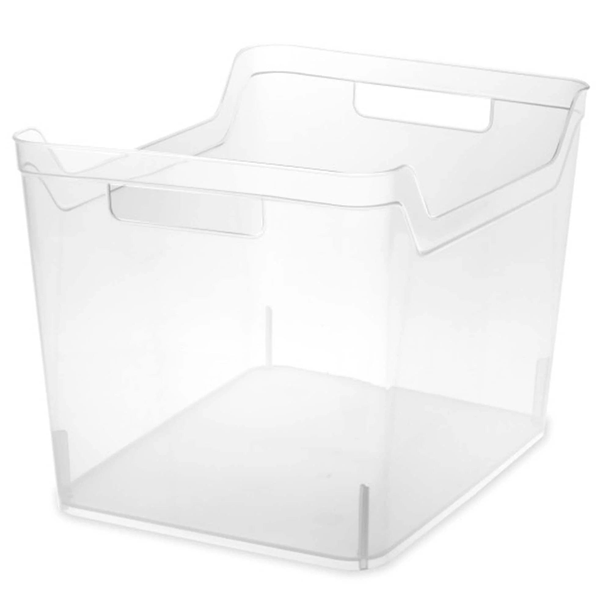 Sterilite Wide Shelf Home Office Storage Organizing Plastic Bin, 12 Pack, Clear - 1.12