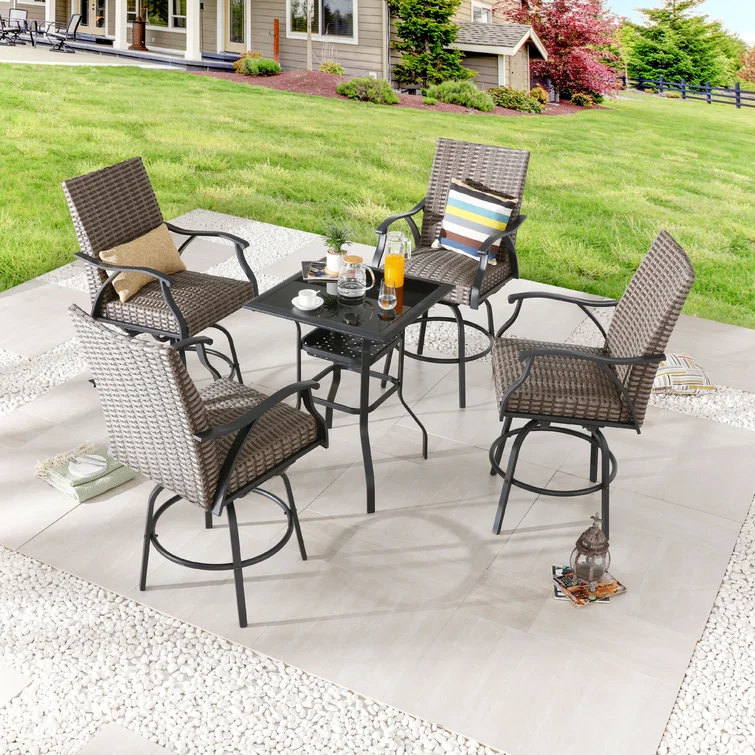 Square 4 - Person Bar Height Bistro Dining Set