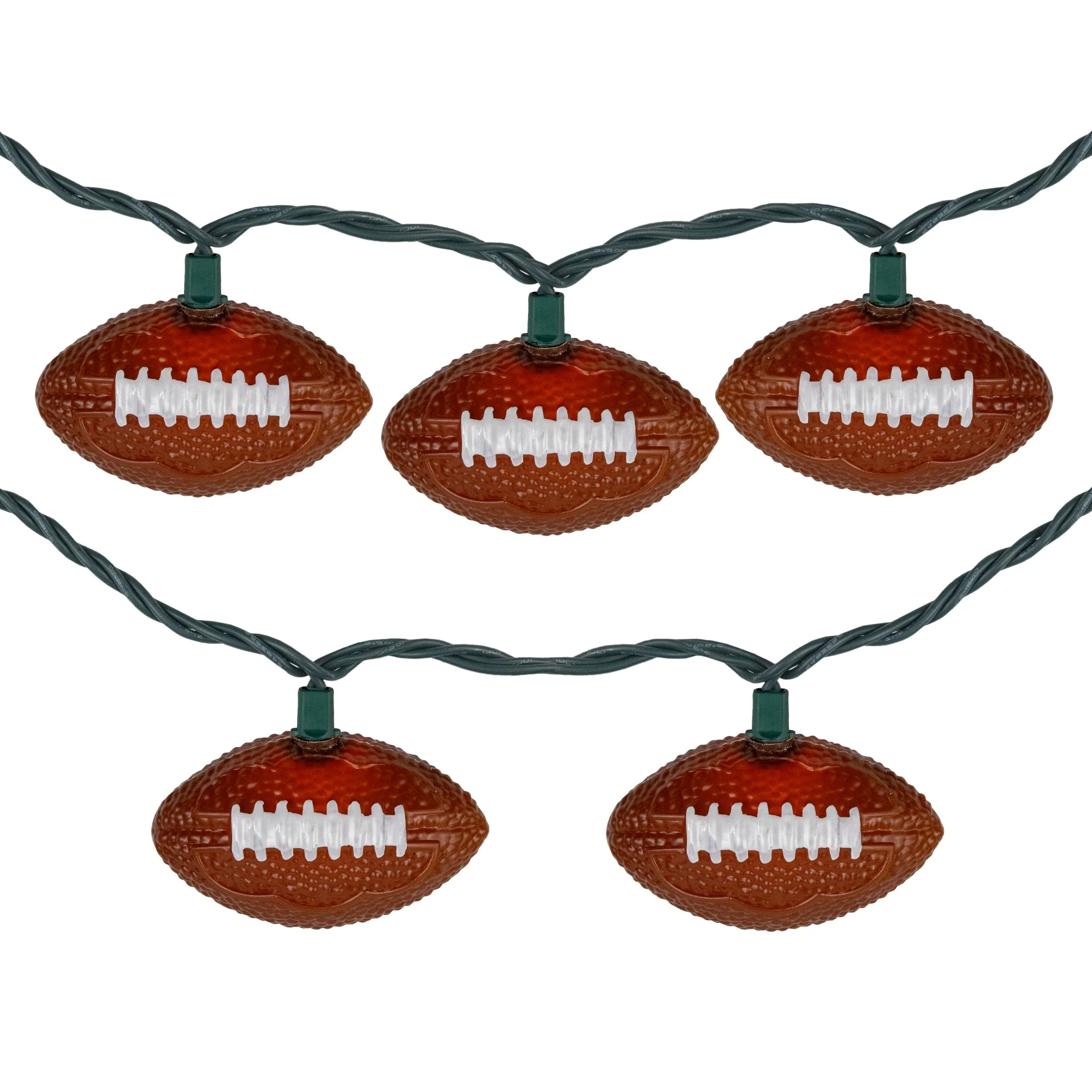 Football Indoor Outdoor Patio Light Set - 6' - Green Wire - 10ct