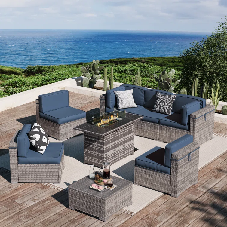 Sinthia 6 - Person Outdoor Seating Group with Cushions