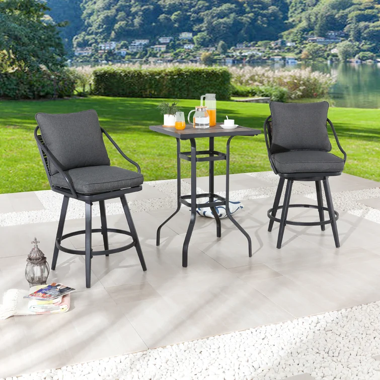 2 - Person Square Outdoor Dining Set with Cushions