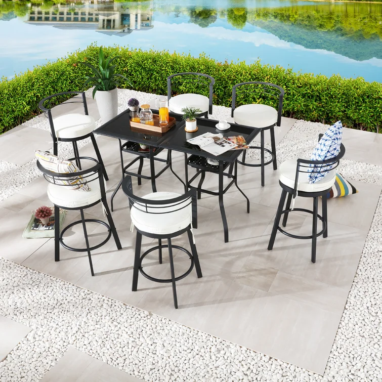 Jaketa Square 6 - Person Bar Height Dining Set with Cushions
