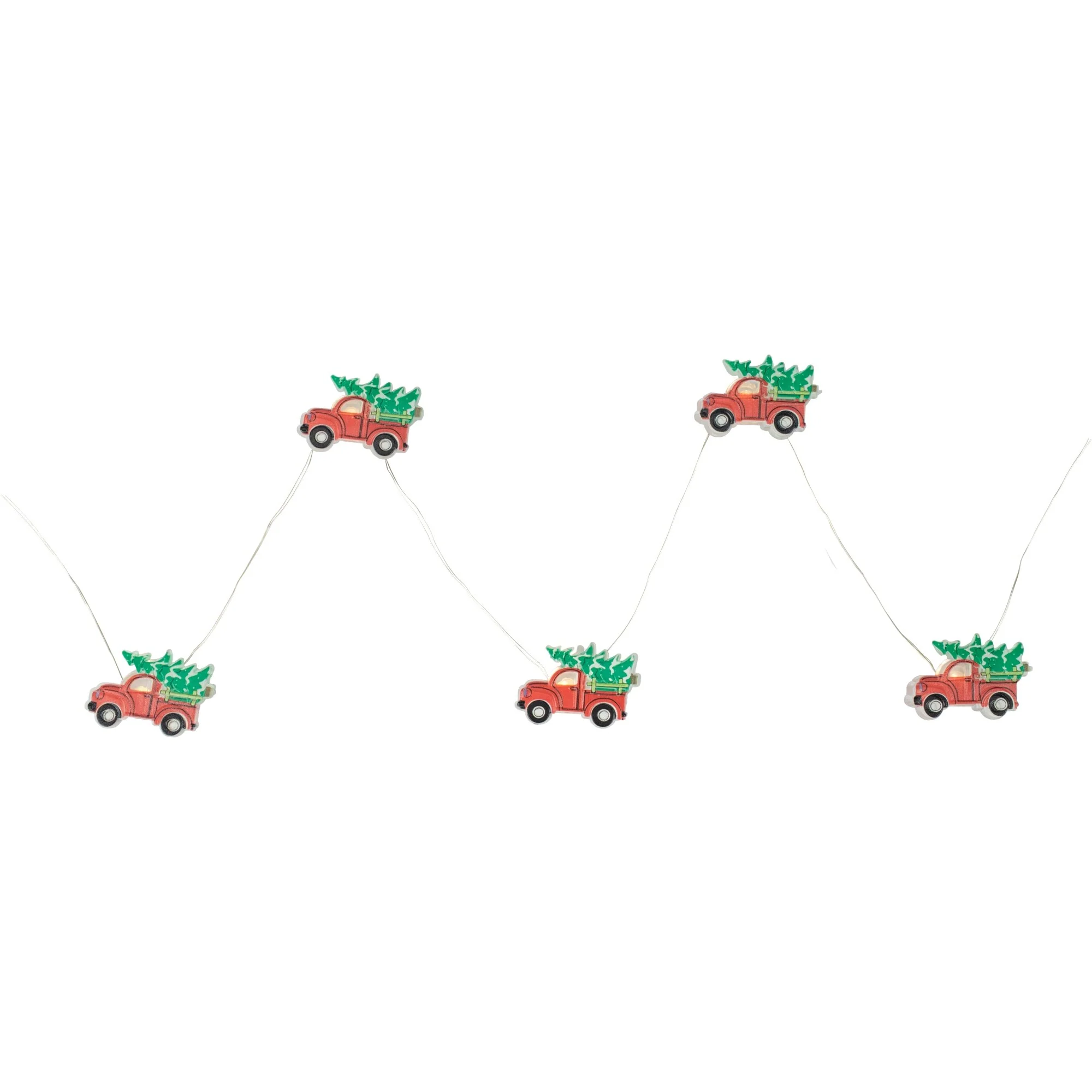 20ct LED Truck Hauling Tree Micro Christmas Light Set 6ft Silver Wire