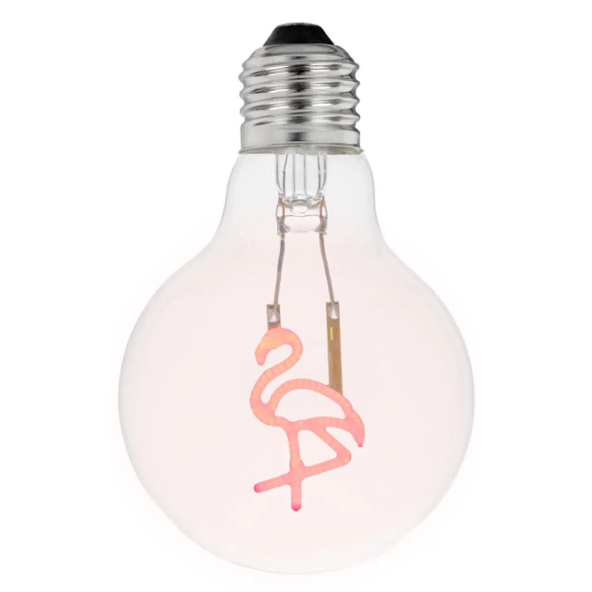 Festive Living LED Flamingo Decorative Filament Bulb G80 Globe E26 Base 1W Clear Glass 1pk