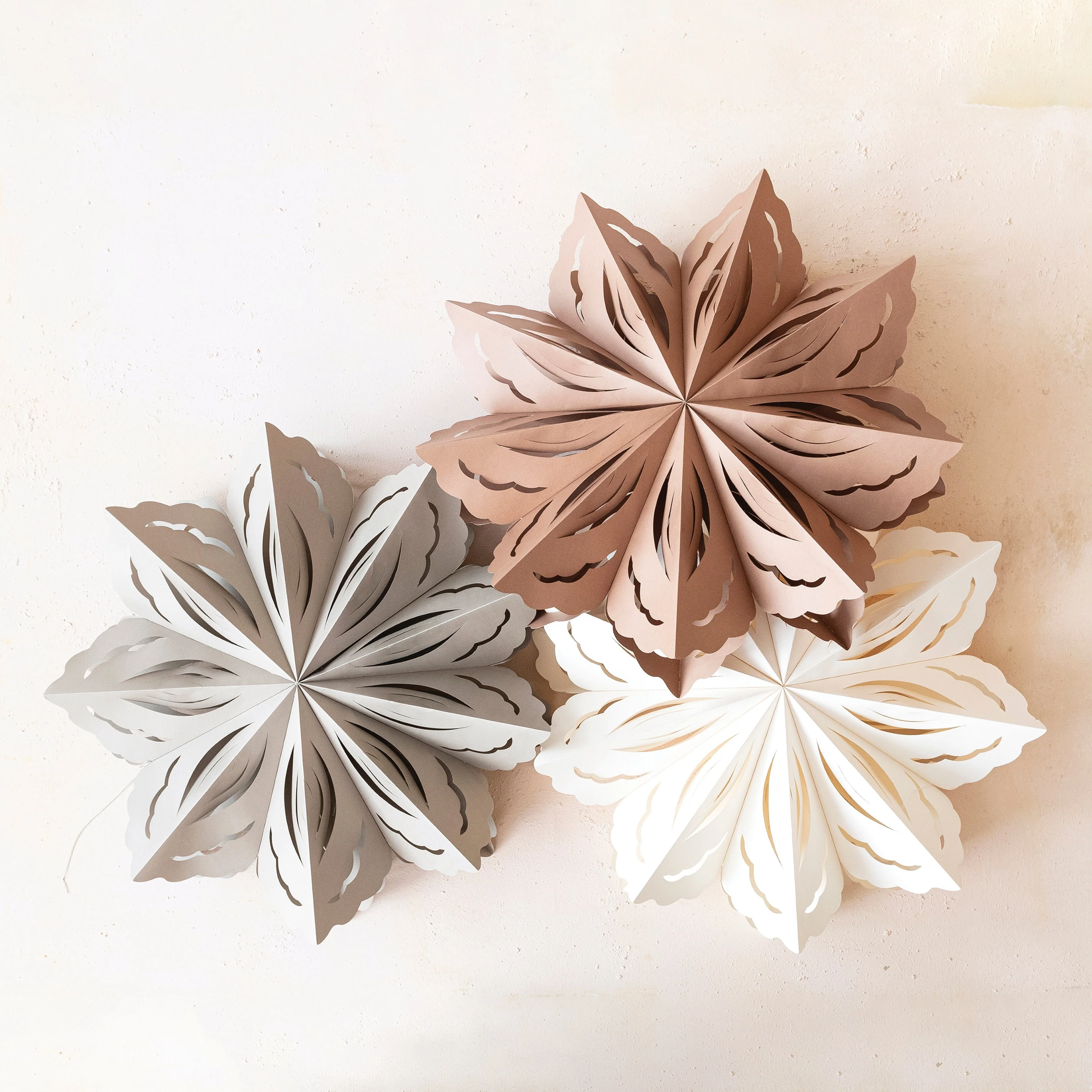 Paper Folding Snowflake Ornament, Set of 3