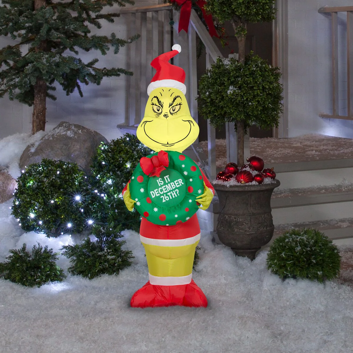 Airblown Inflatable Grinch with Wreath