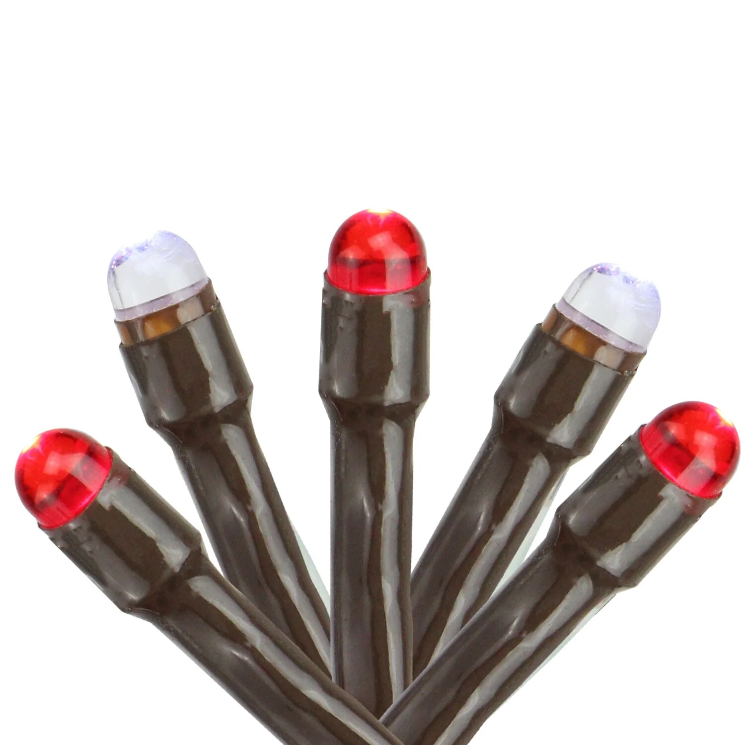 2'x8' Red White Micro LED Net Style Tree Trunk Lights Brown Wire