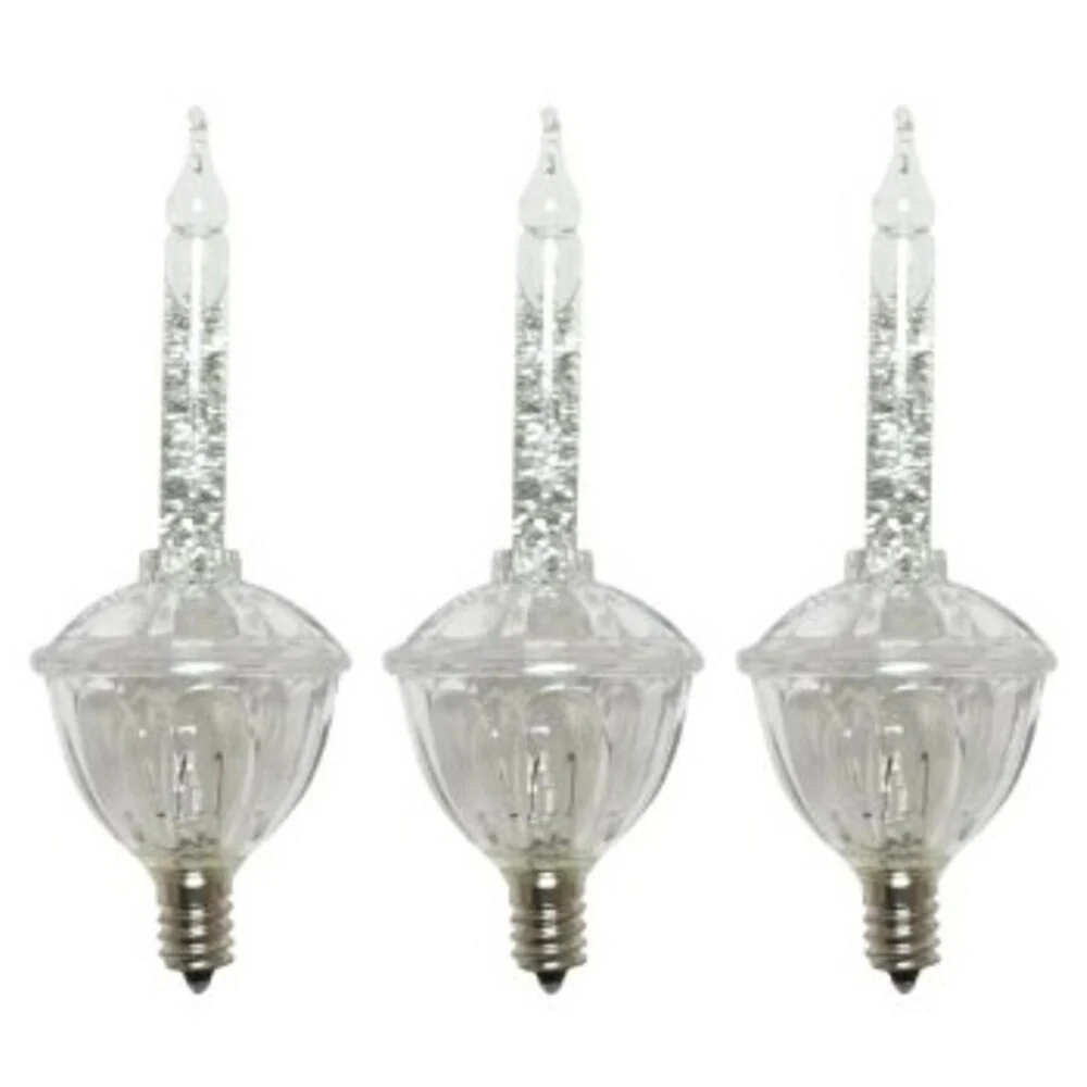 Pack of 3 Clear C7 Bubble Light Replacement Christmas Bulbs