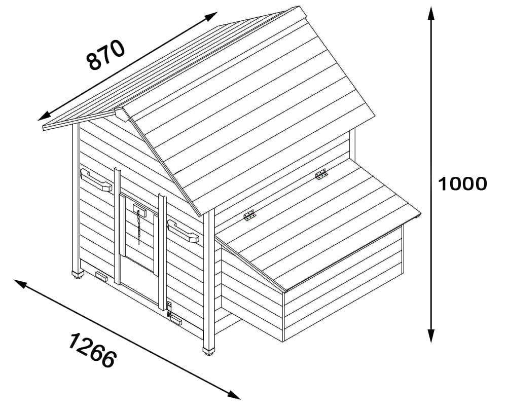 Skylight Cottage Chicken Coop With 2 Meter Run