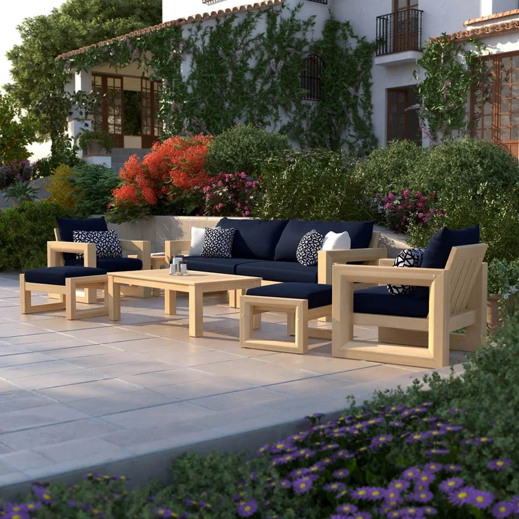Sehrish 8 Piece Sunbrella Sofa Seating Group with Cushions