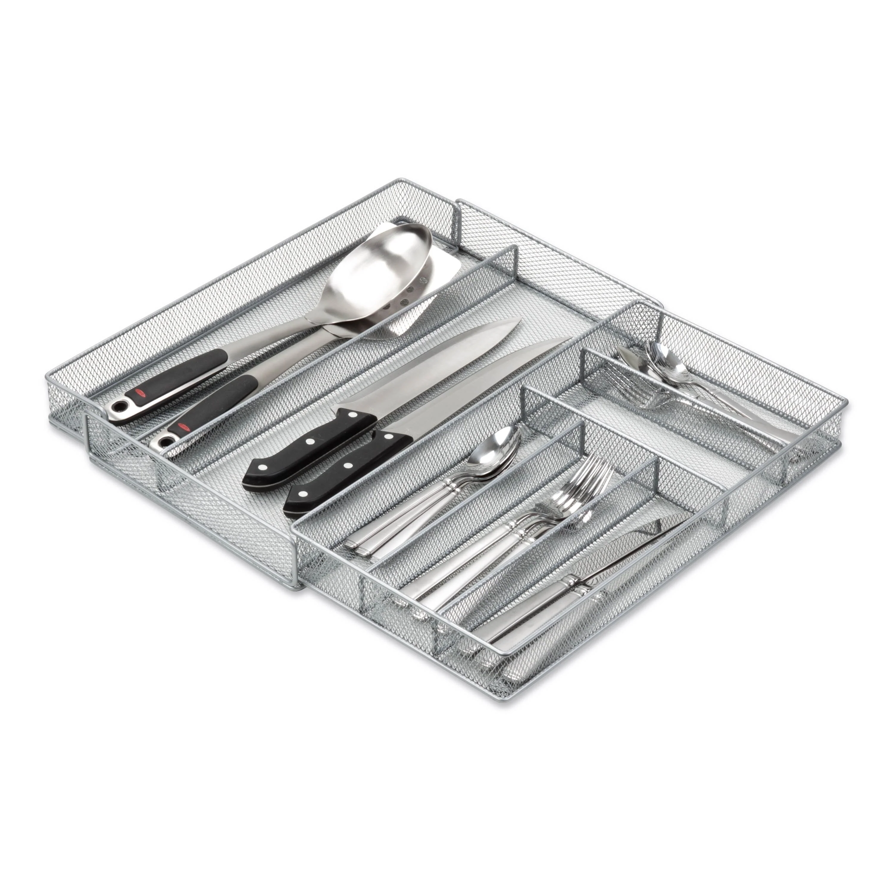 Honey-Can-Do Silver Steel 7-Compartment Expandable Drawer Organizer