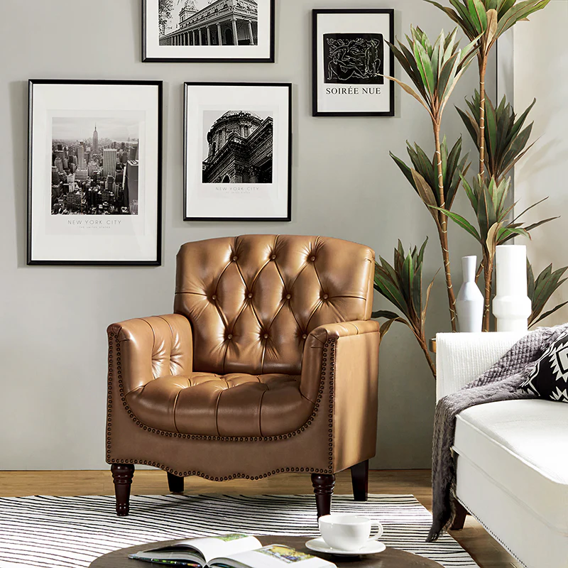 Enrique Genuine Leather Armchair