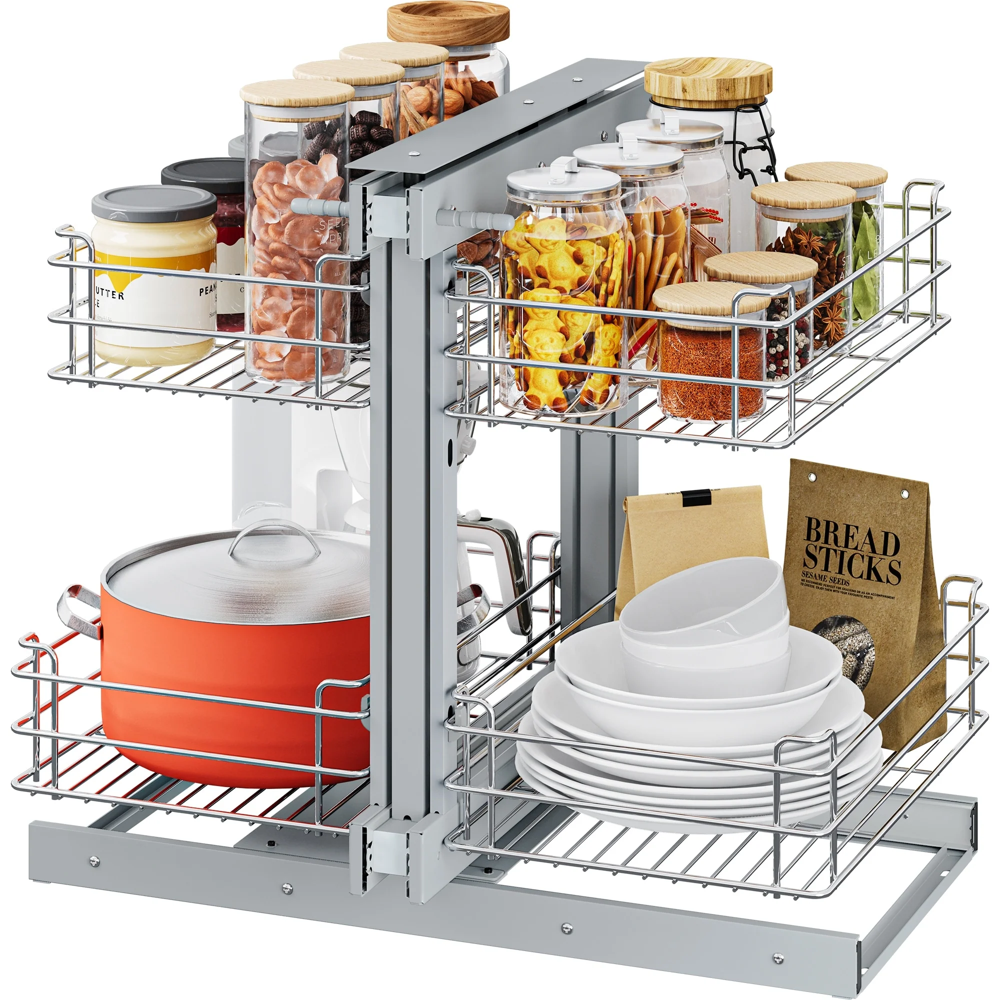 Moasis Blind Corner Pull Out Organizer Pull Out Shelf Organizer
