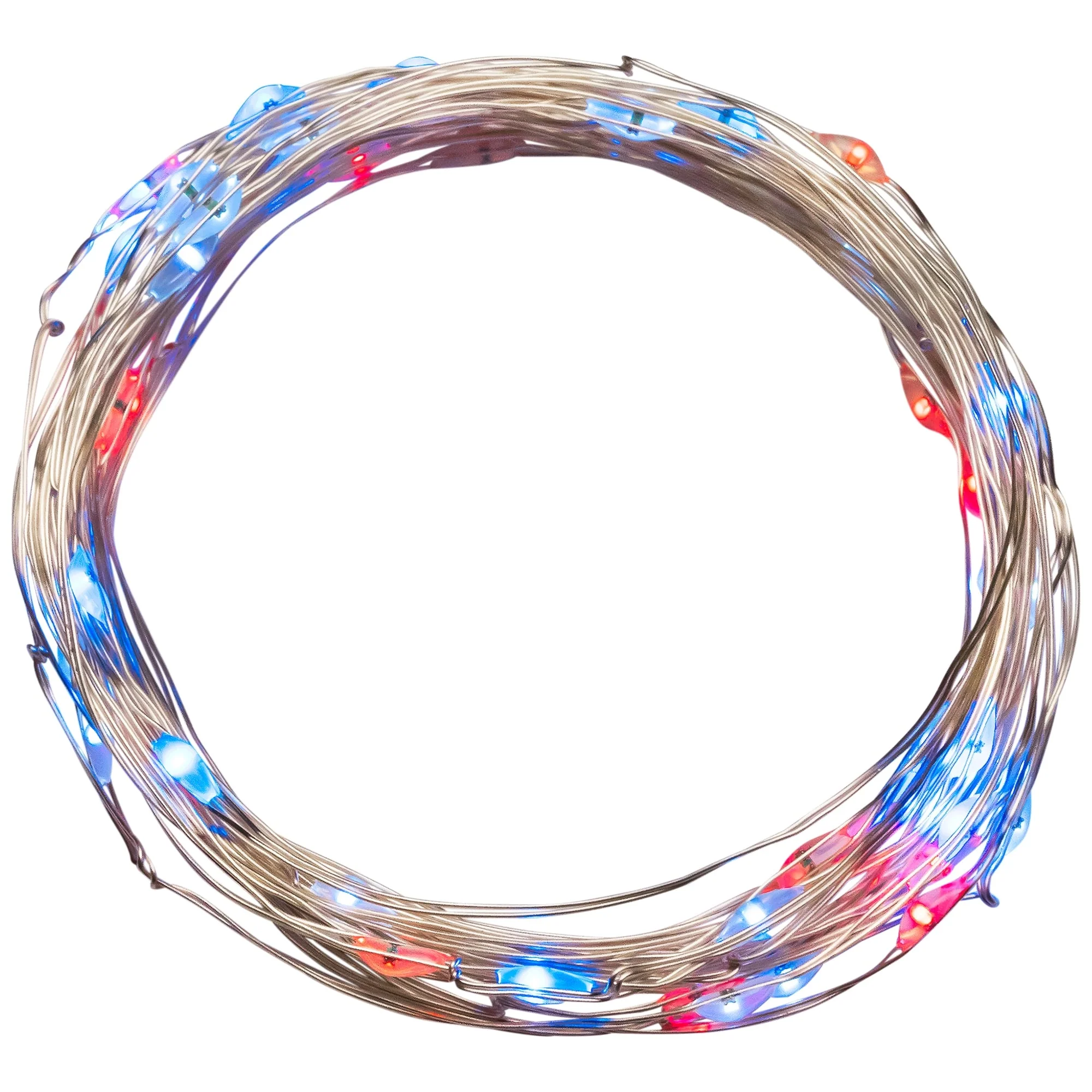 Patriotic LED Micro Fairy Lights - 17' - Red, White and Blue - Copper Wire - 50ct